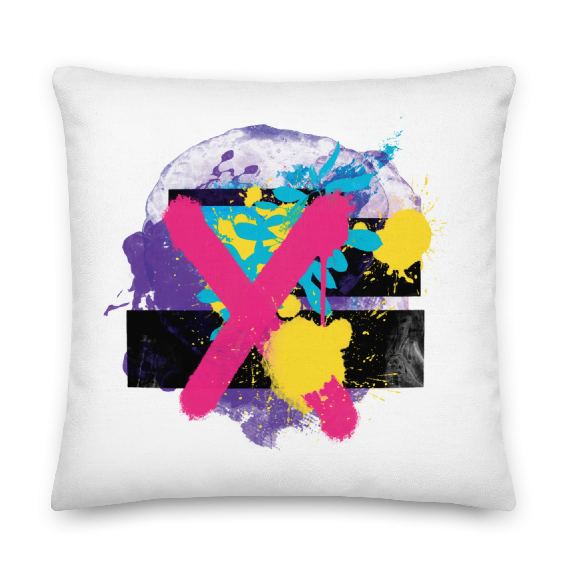 Abstract Series 01 Premium Pillow White