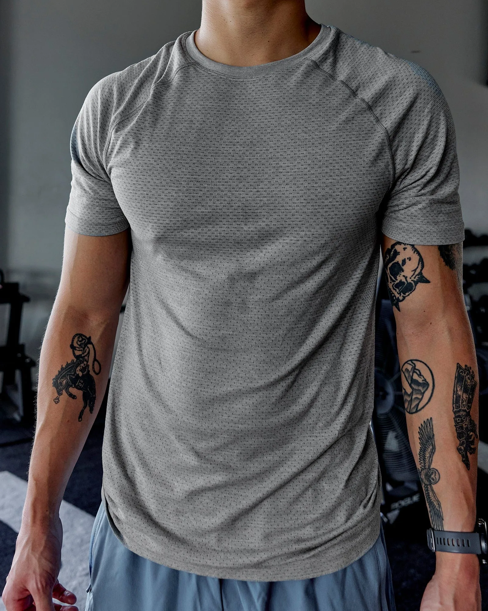 AeroFLX  Seamless Tee - Light Grey Marl