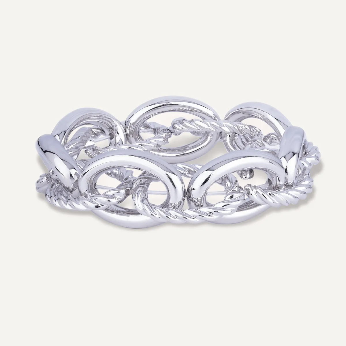 Alesha Elasticated Rope Bracelet In Silver-Tone