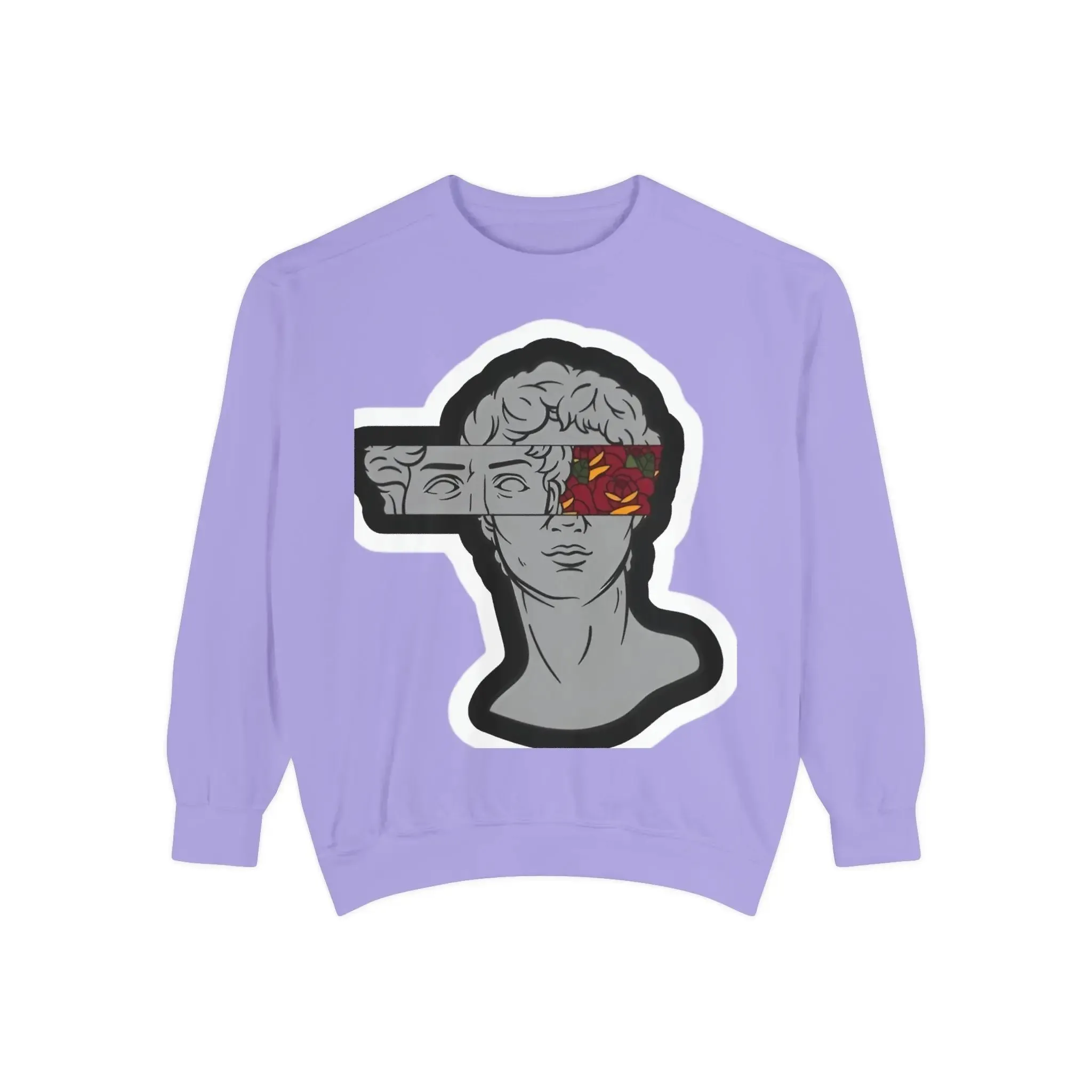 Artistic Mens & women Garment-Dyed Sweatshirt with Abstract Design
