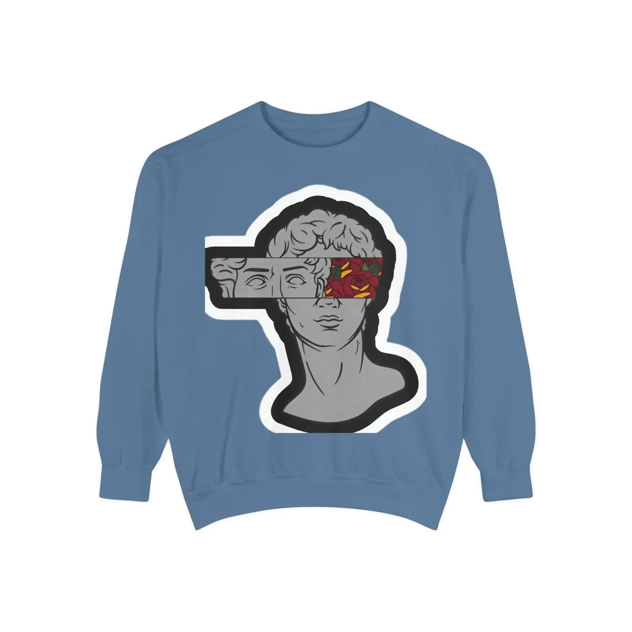Artistic Mens & women Garment-Dyed Sweatshirt with Abstract Design