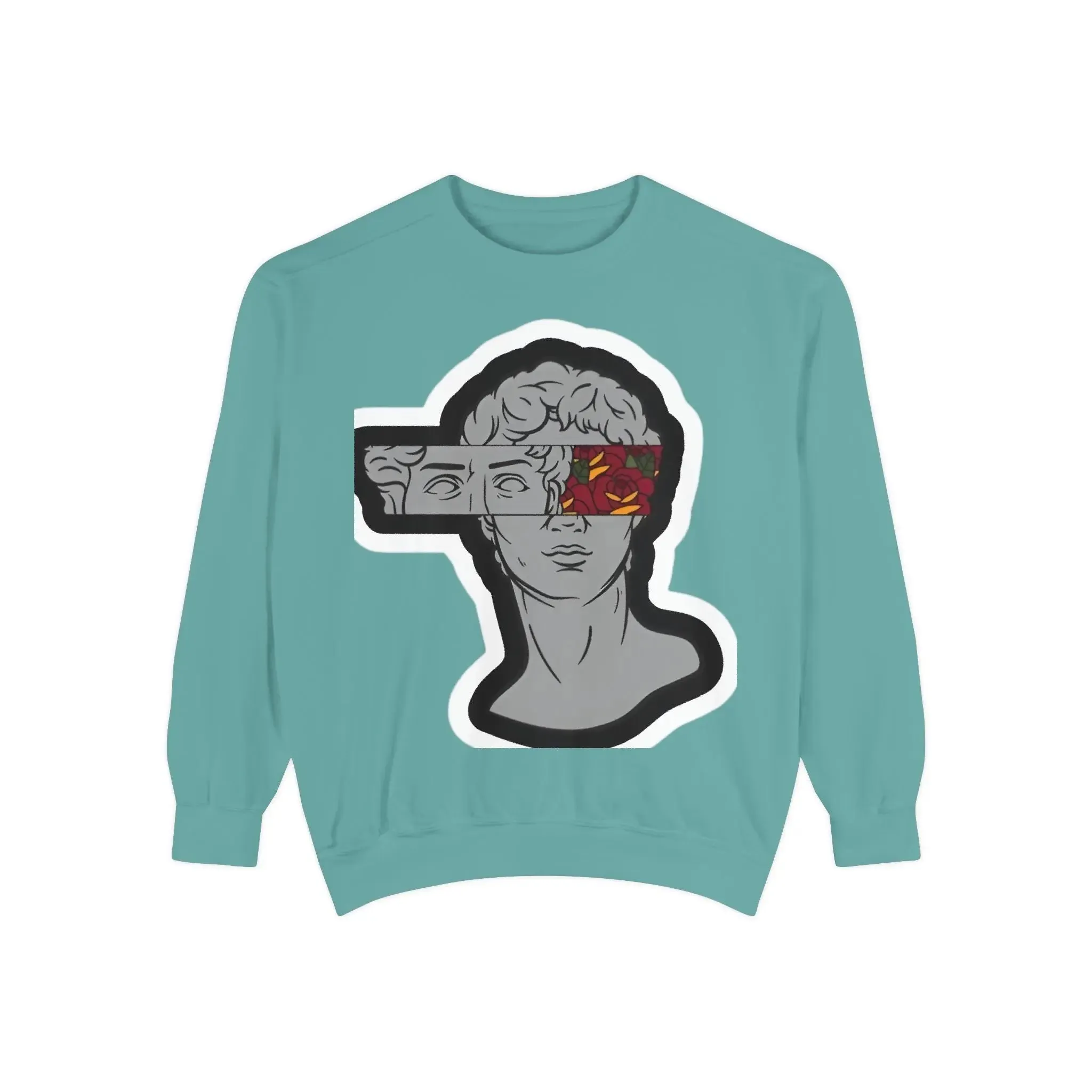 Artistic Mens & women Garment-Dyed Sweatshirt with Abstract Design