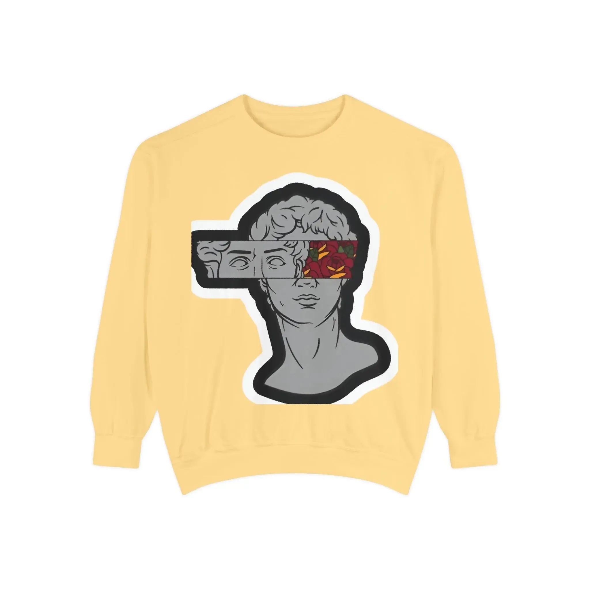 Artistic Mens & women Garment-Dyed Sweatshirt with Abstract Design