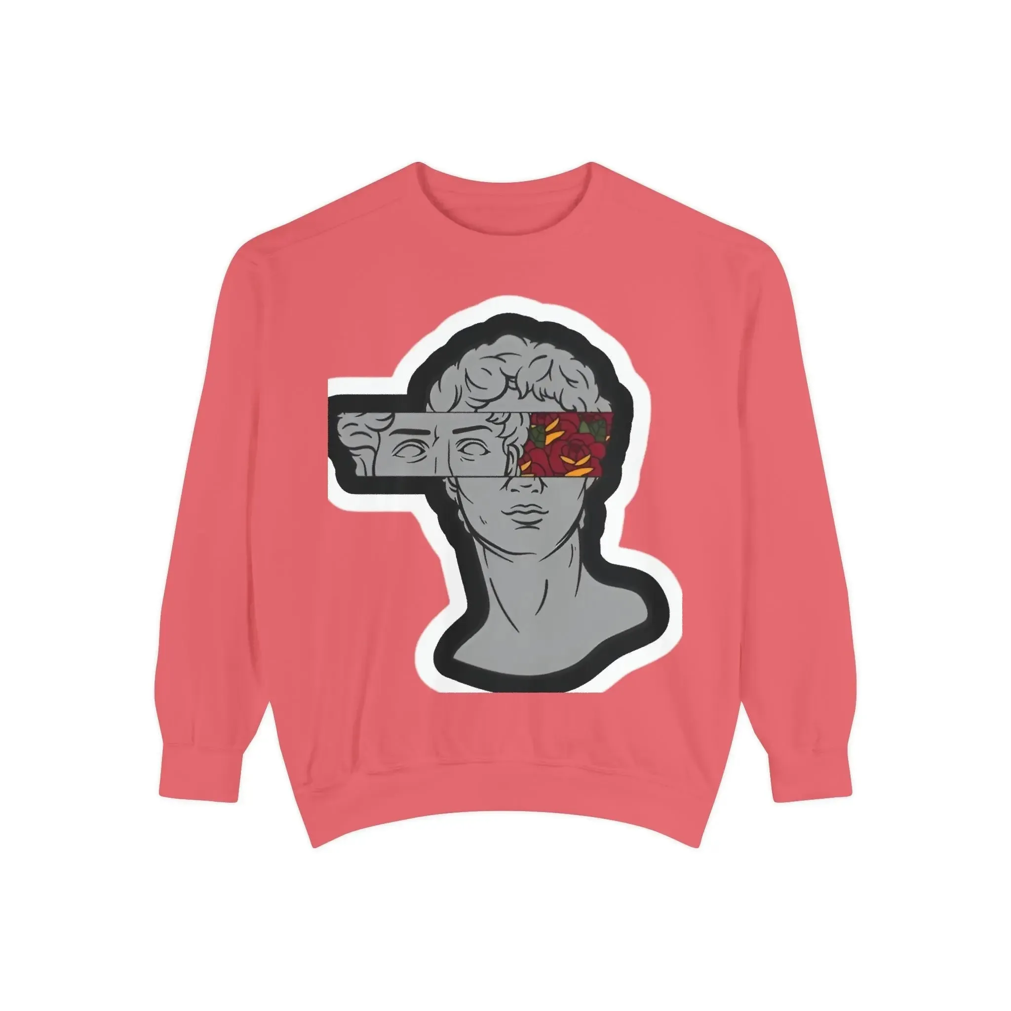 Artistic Mens & women Garment-Dyed Sweatshirt with Abstract Design