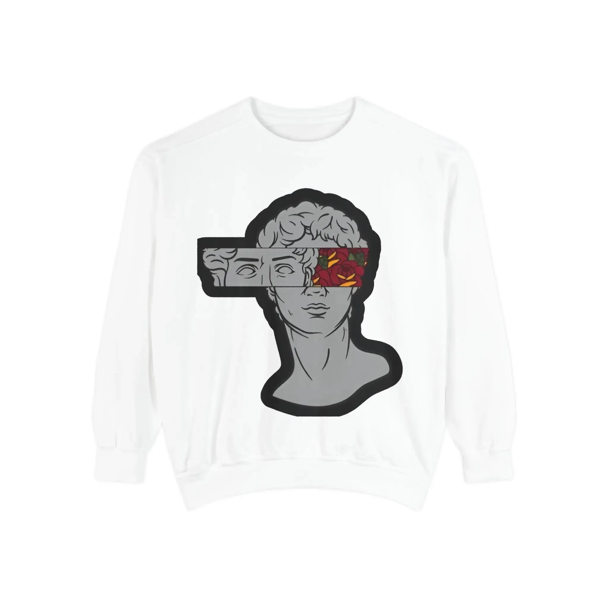 Artistic Mens & women Garment-Dyed Sweatshirt with Abstract Design