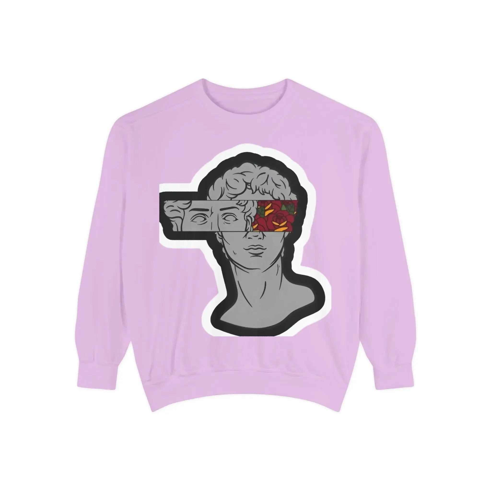 Artistic Mens & women Garment-Dyed Sweatshirt with Abstract Design