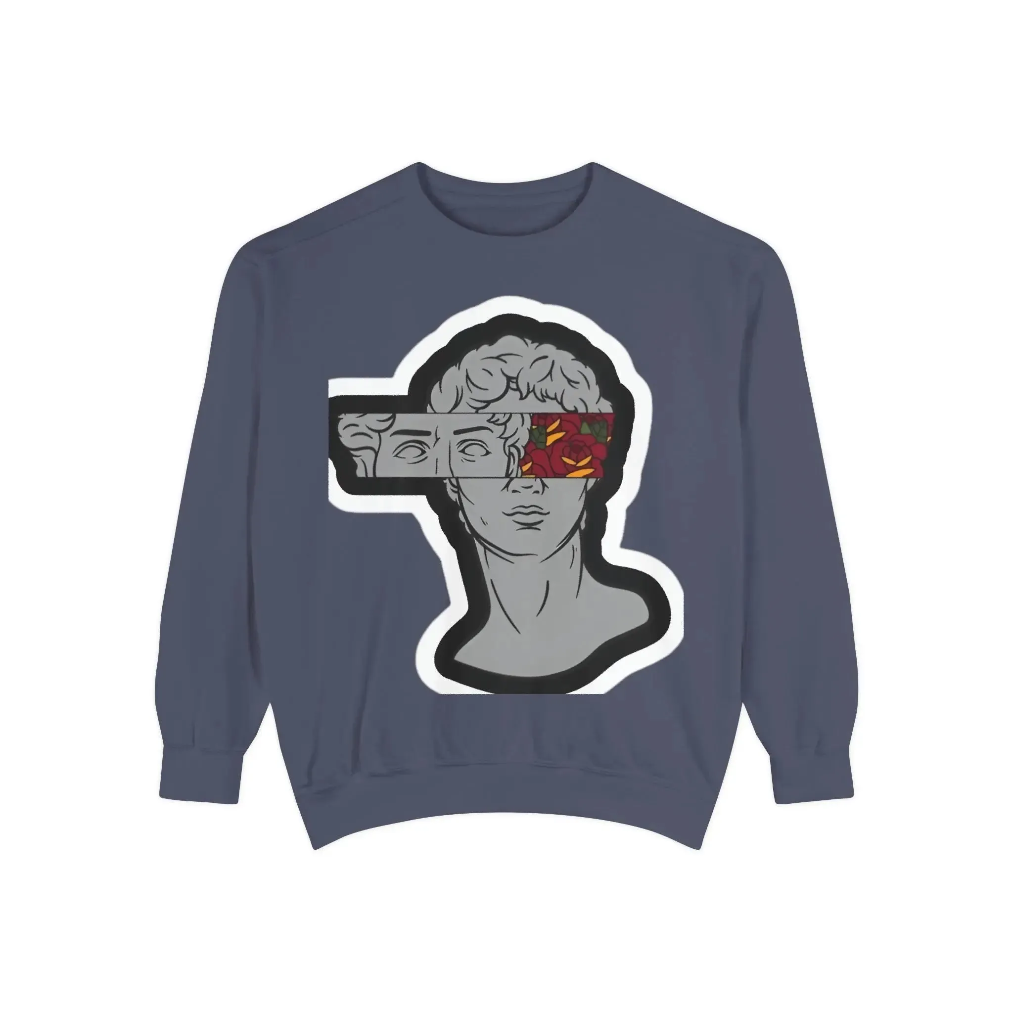 Artistic Mens & women Garment-Dyed Sweatshirt with Abstract Design