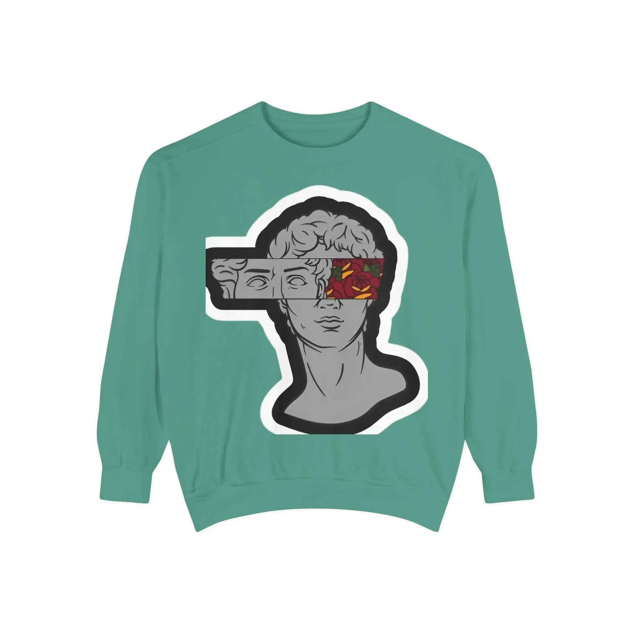 Artistic Mens & women Garment-Dyed Sweatshirt with Abstract Design
