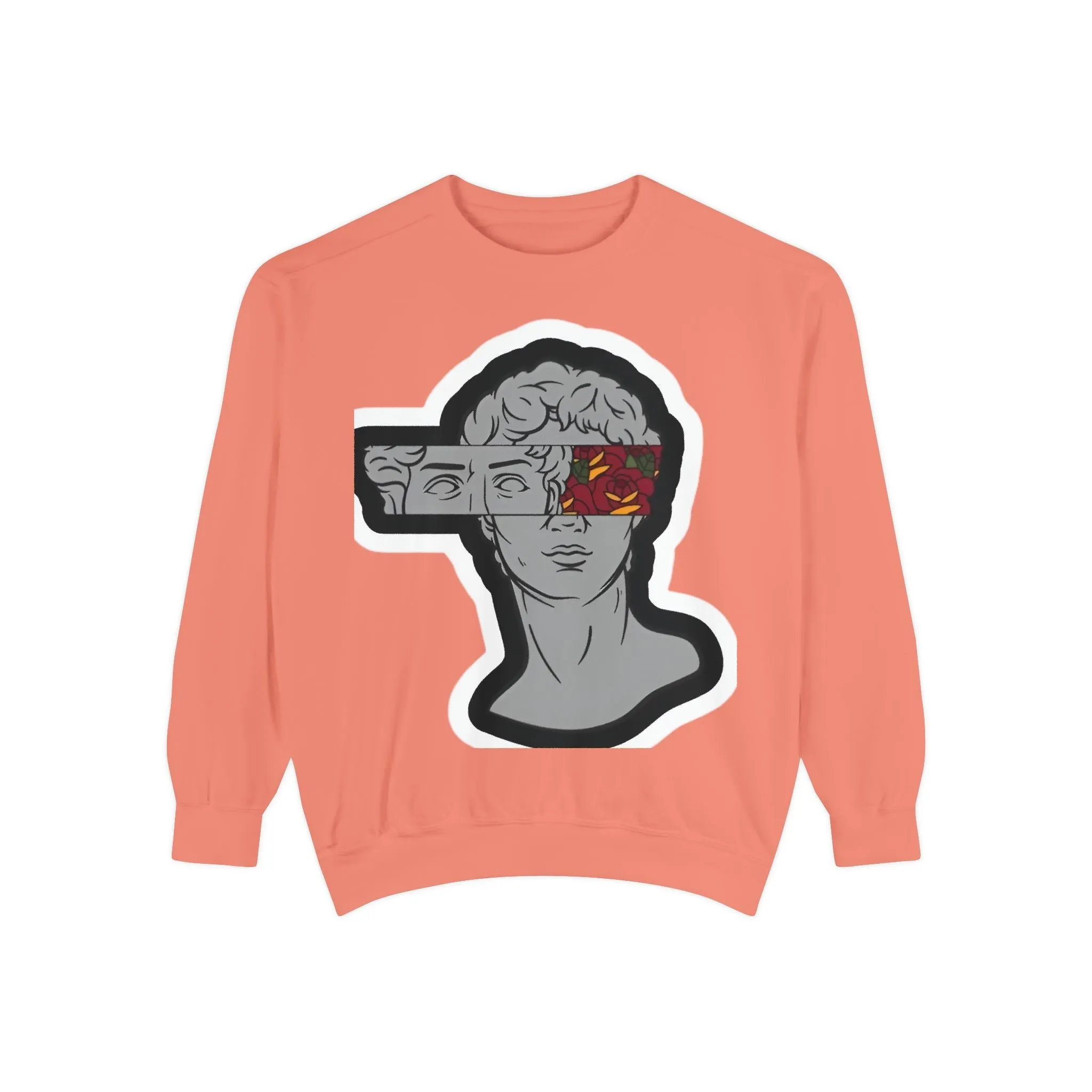 Artistic Mens & women Garment-Dyed Sweatshirt with Abstract Design