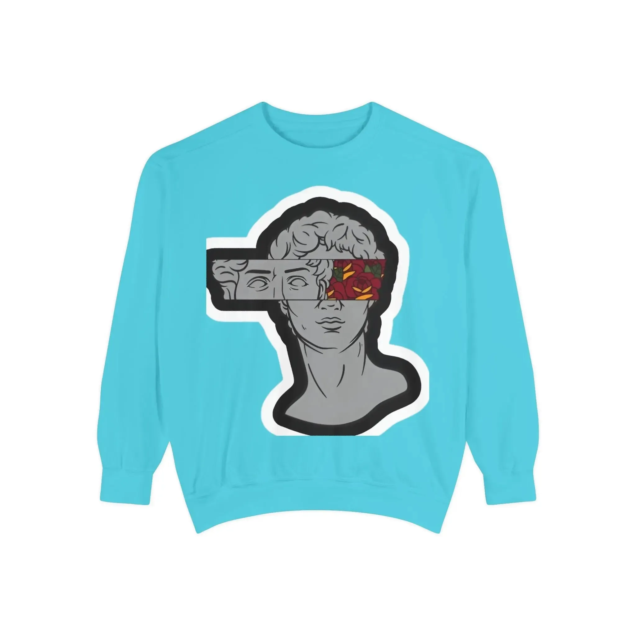 Artistic Mens & women Garment-Dyed Sweatshirt with Abstract Design