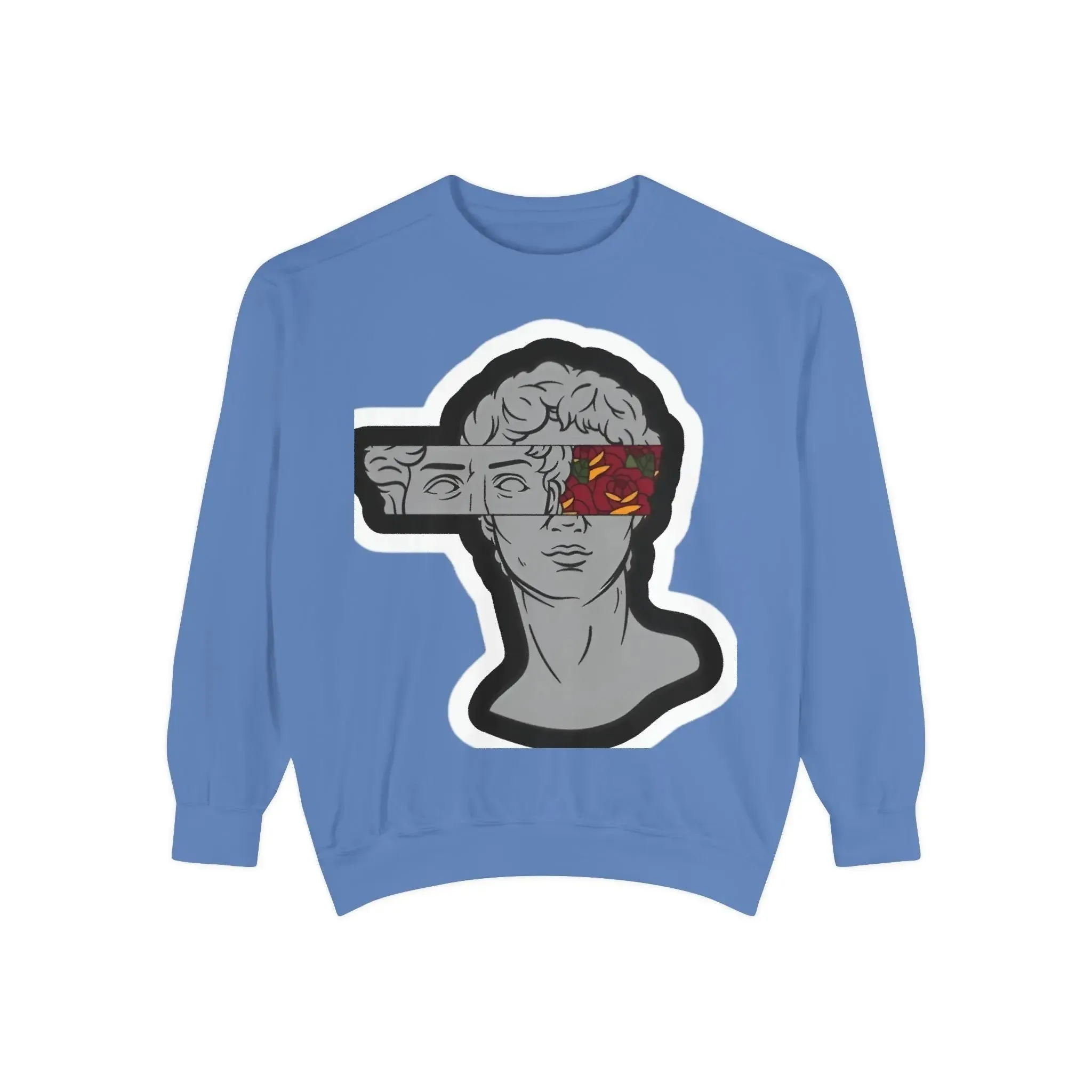 Artistic Mens & women Garment-Dyed Sweatshirt with Abstract Design