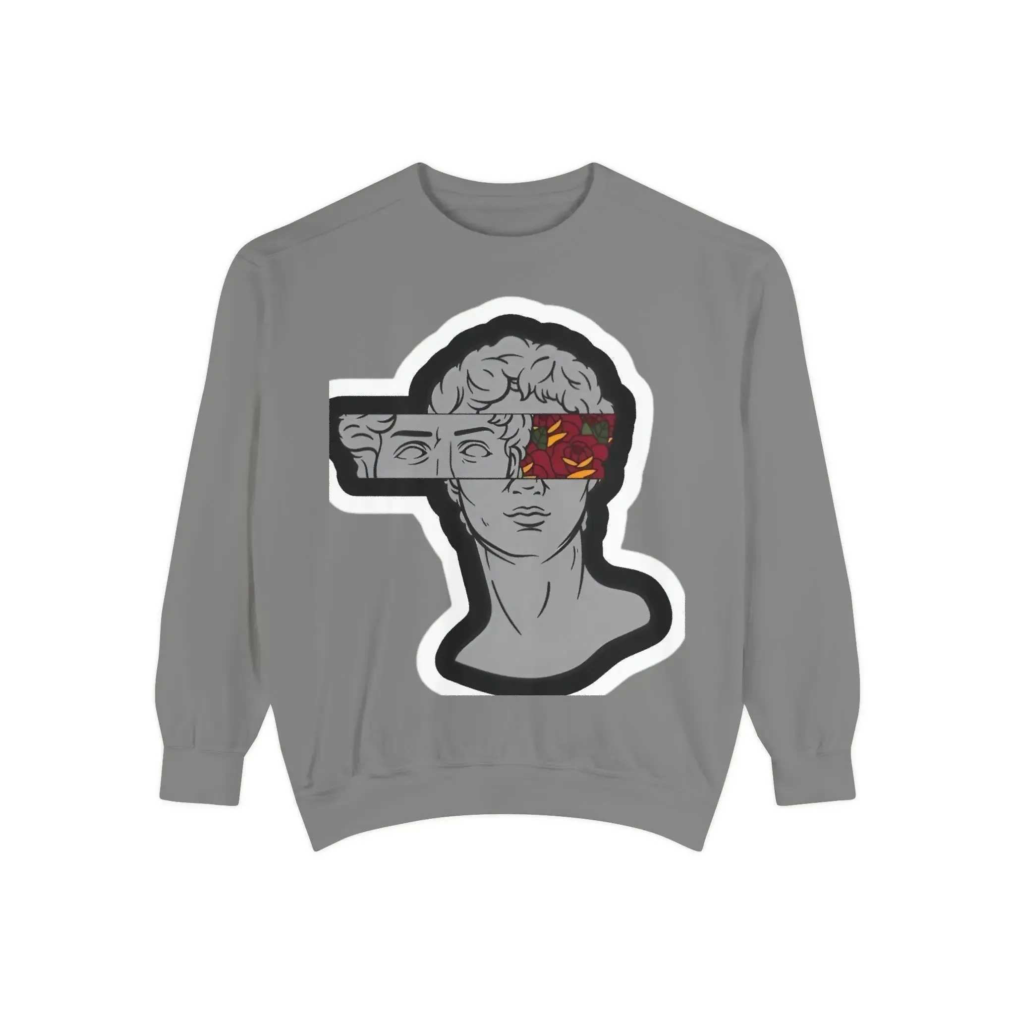 Artistic Mens & women Garment-Dyed Sweatshirt with Abstract Design