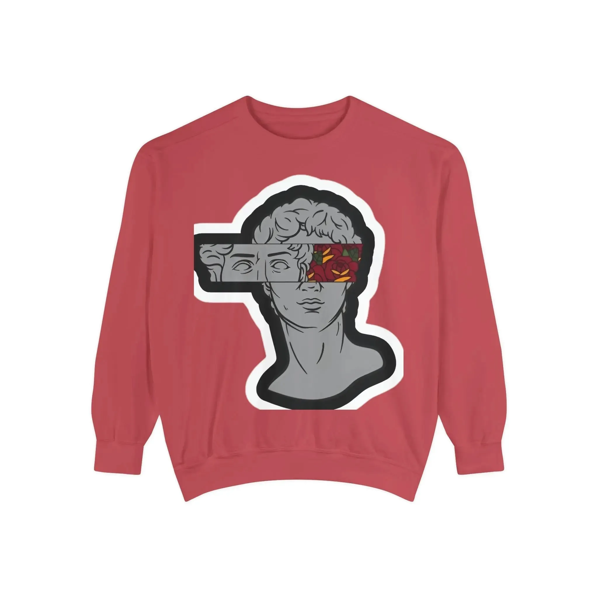 Artistic Mens & women Garment-Dyed Sweatshirt with Abstract Design