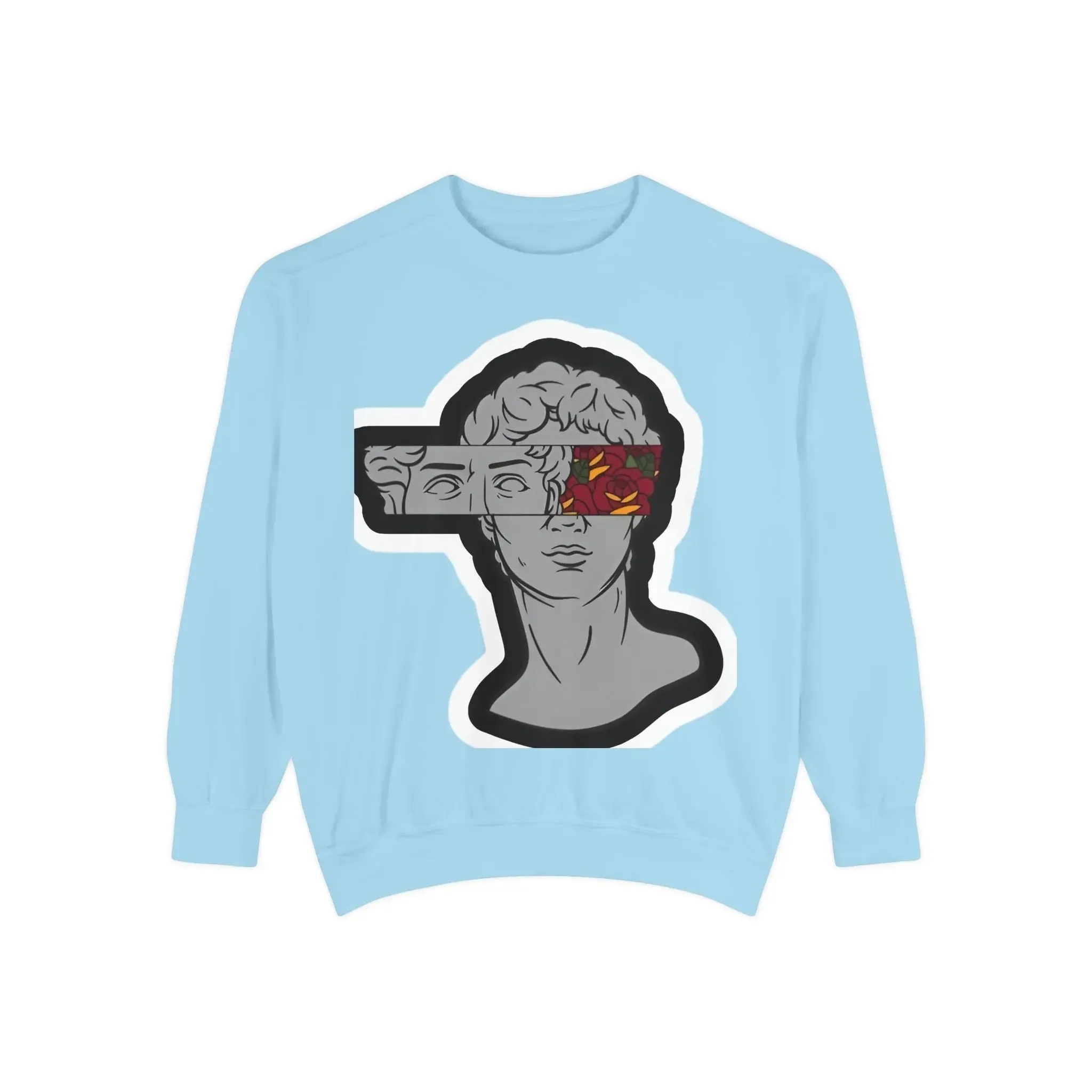 Artistic Mens & women Garment-Dyed Sweatshirt with Abstract Design