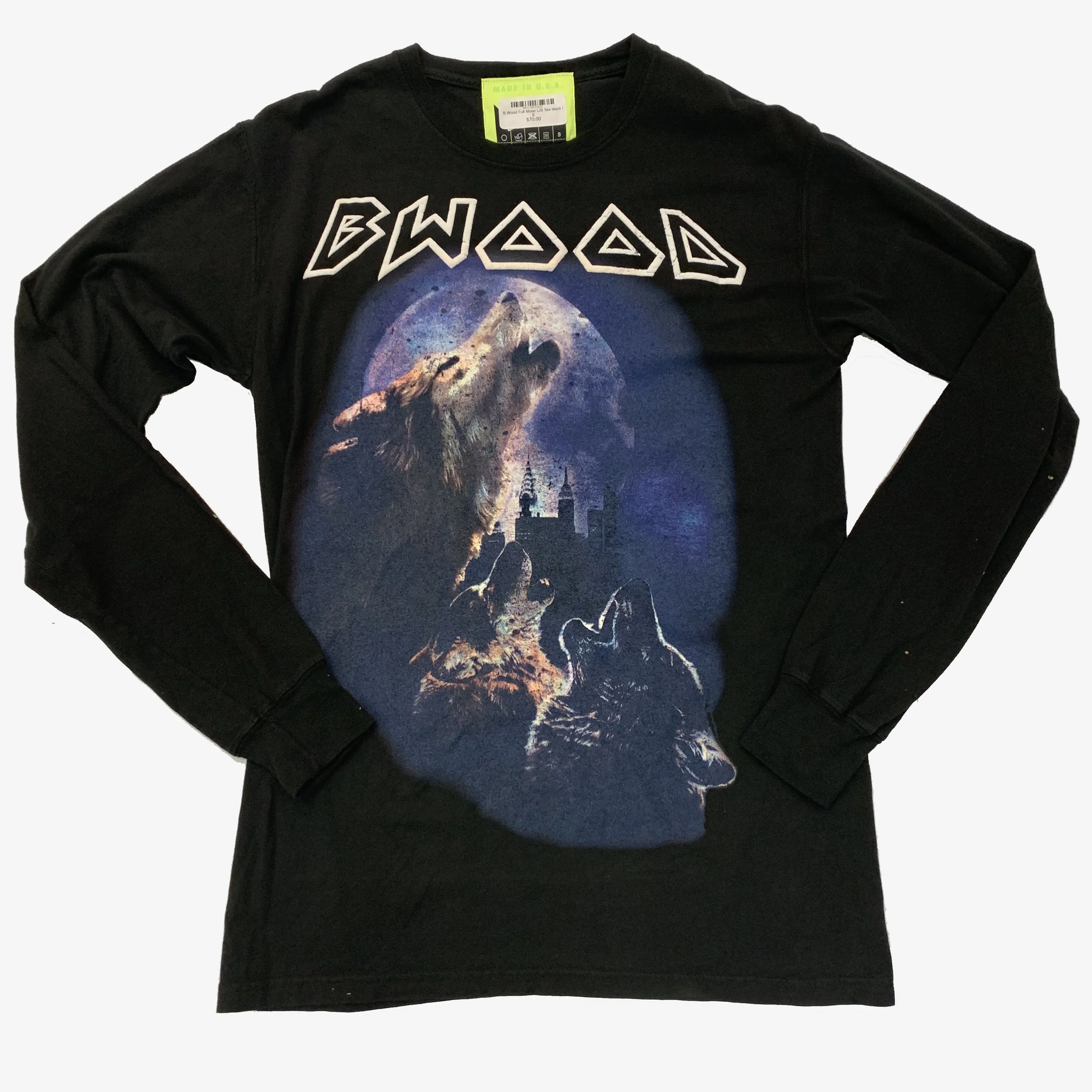 B Wood Full Moon L/S Tee black