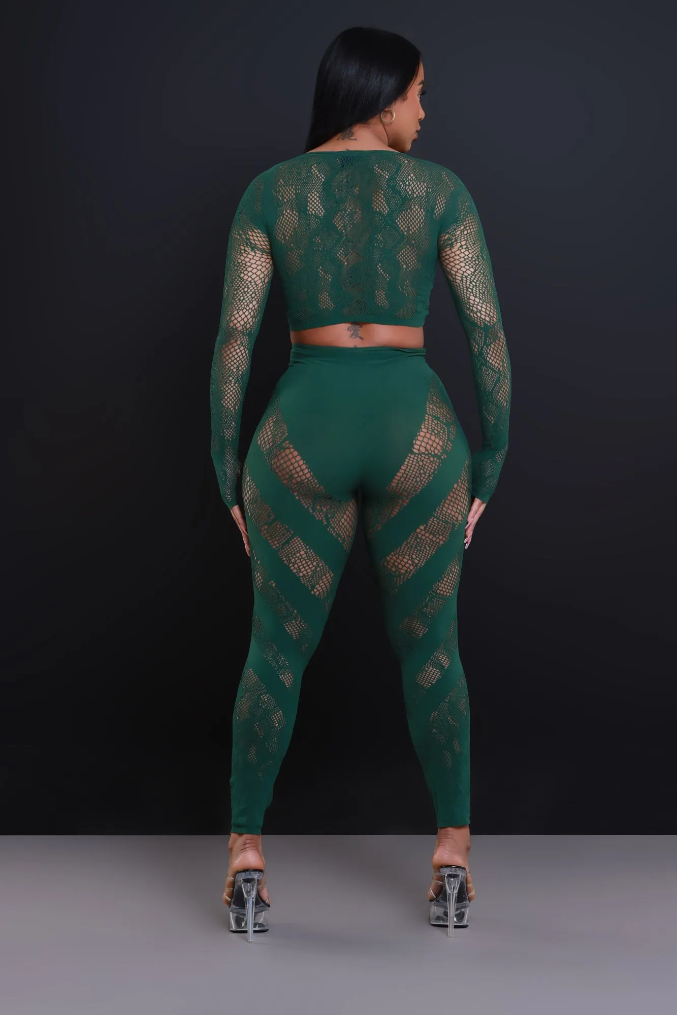 Baby Girl Laser Cut Seamless Set - Green
