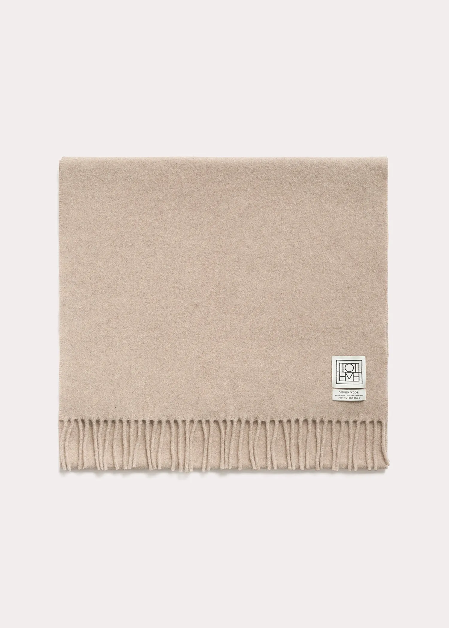 Classic wool scarf light beige mélange