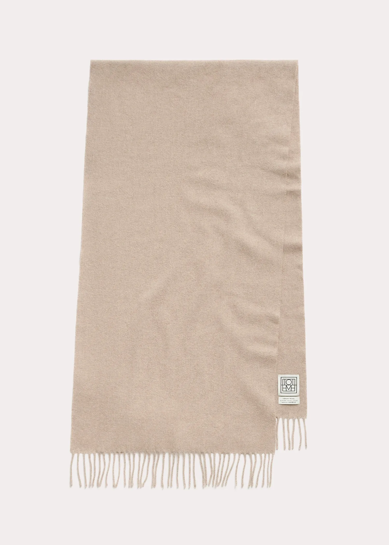 Classic wool scarf light beige mélange