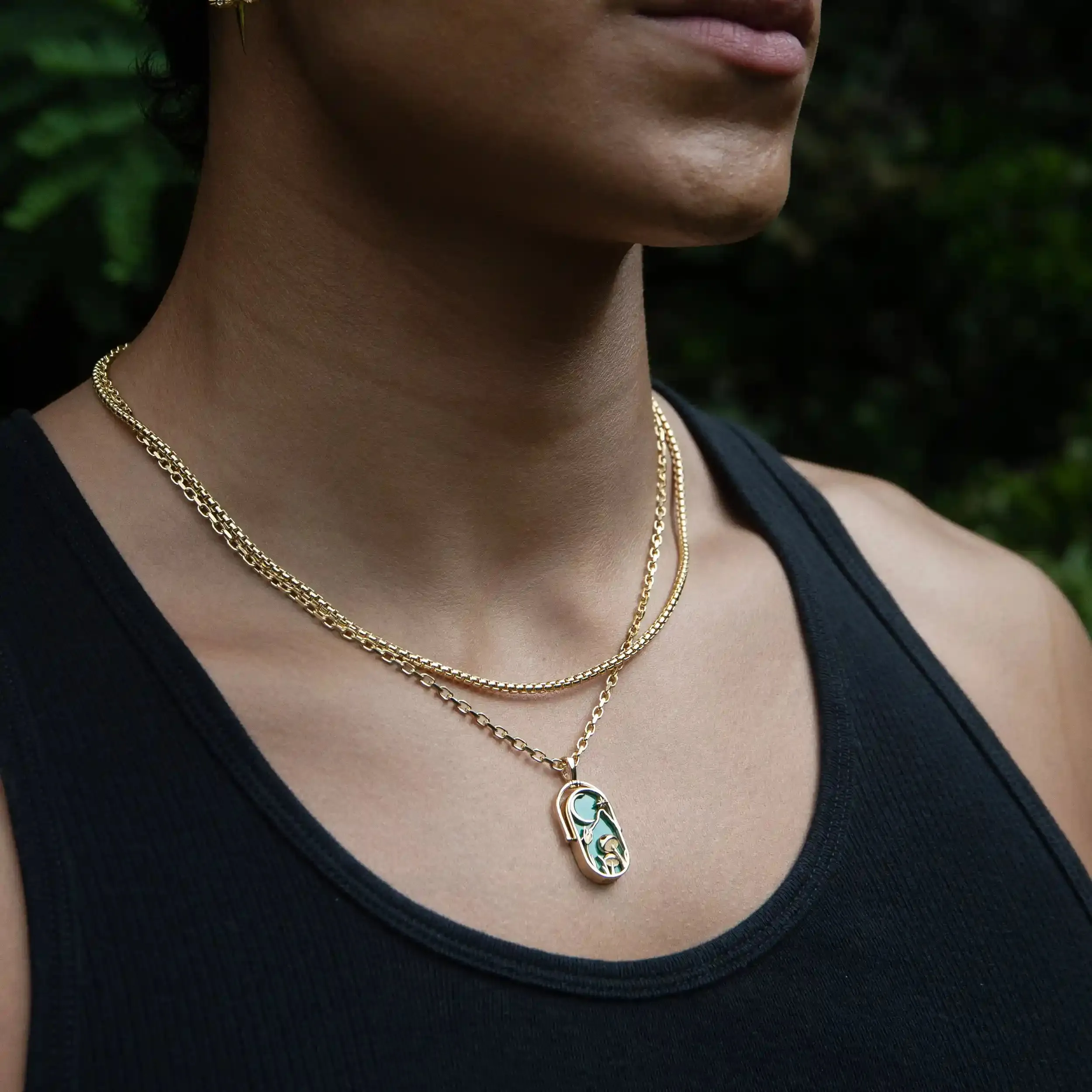 Element Necklace with 2mm French Cable Chain