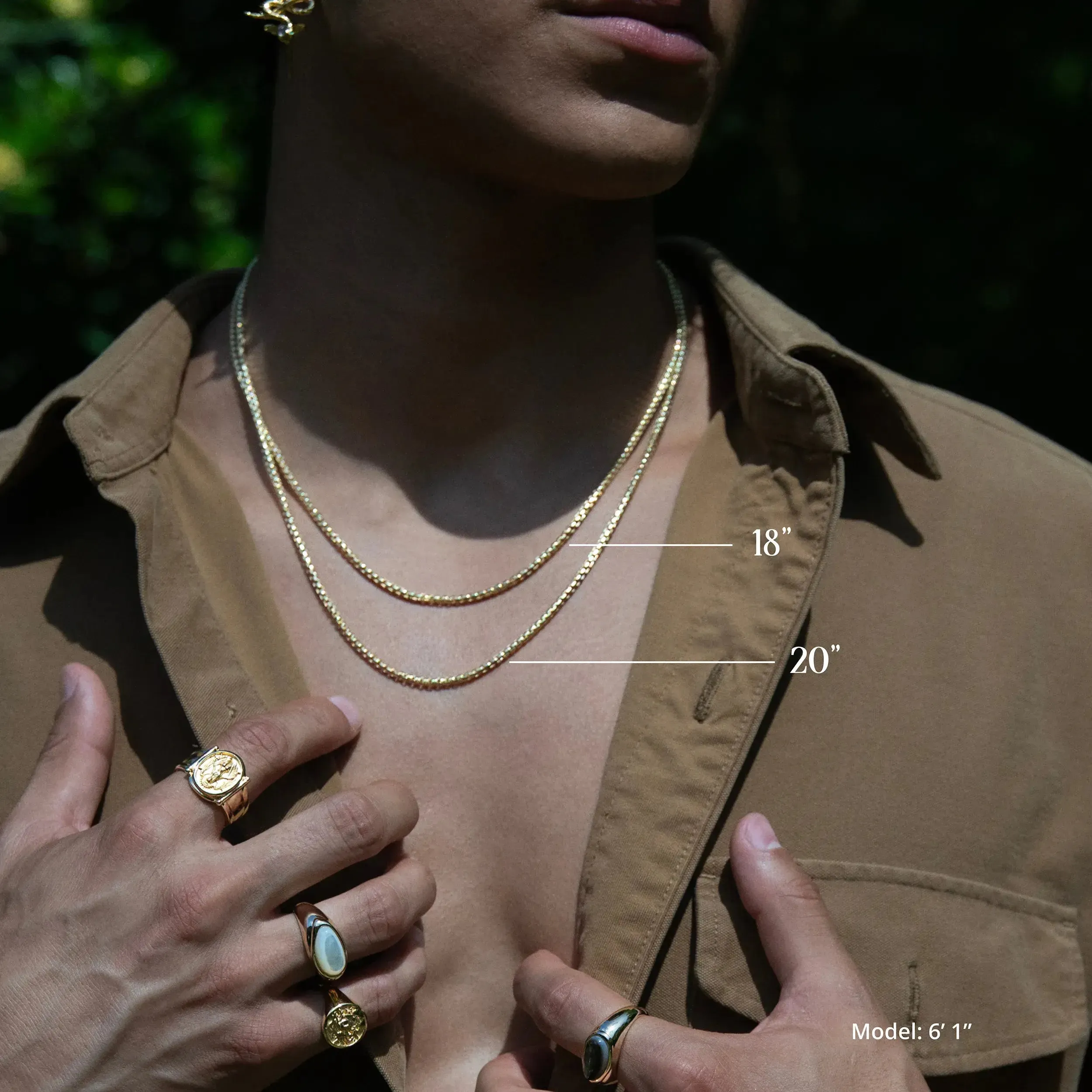 Element Necklace with 2mm French Cable Chain