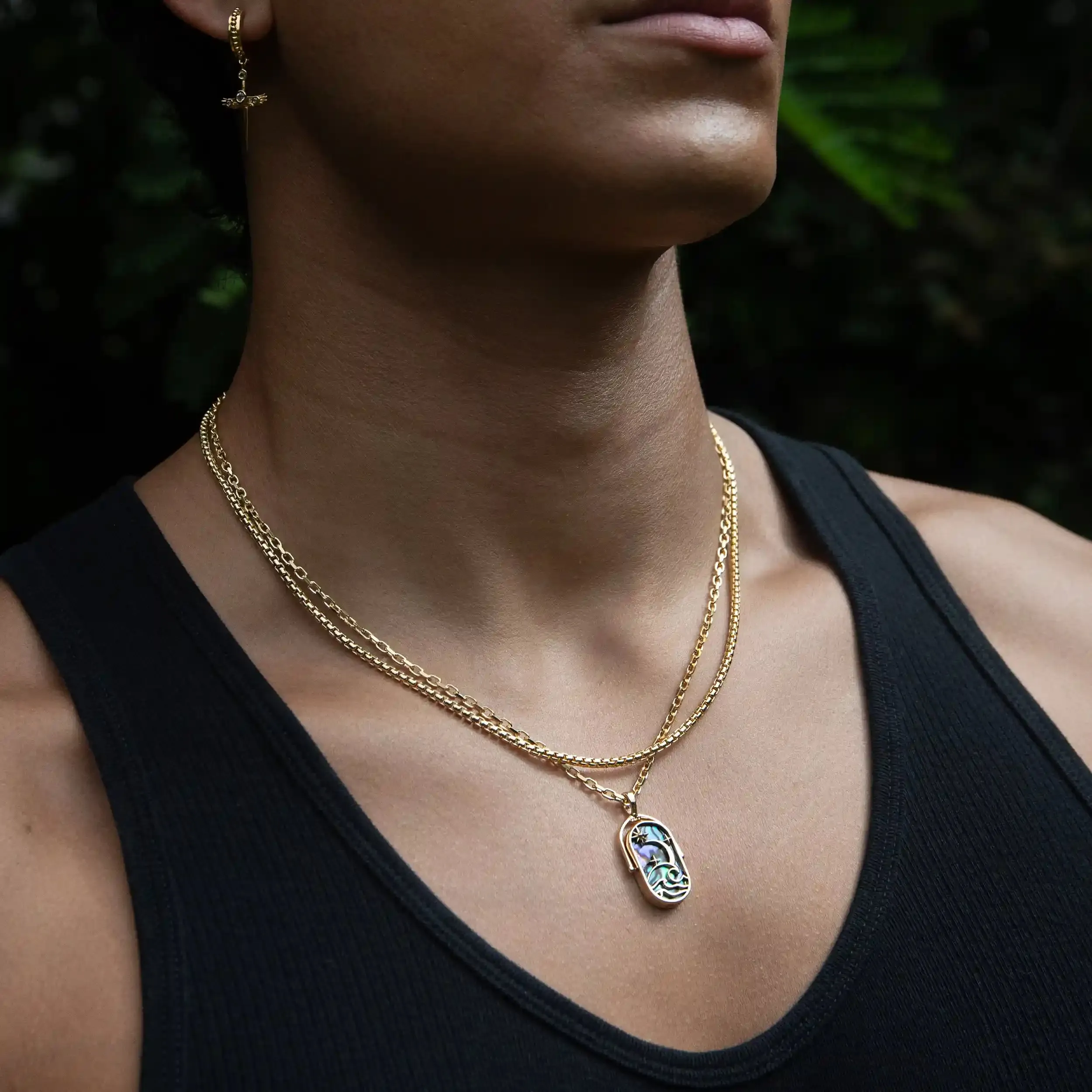 Element Necklace with 2mm French Cable Chain