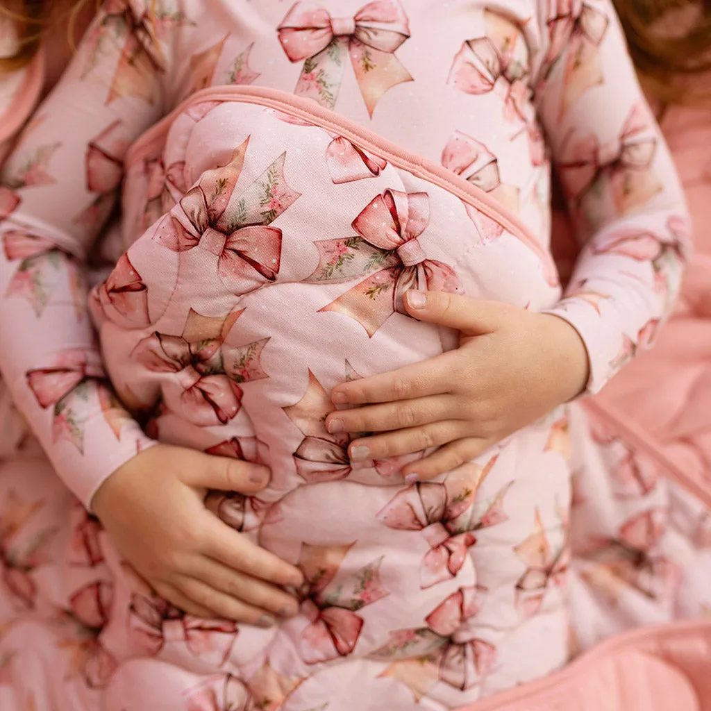 Everly Jane & Velvet Pink Reversible Quilted Patoo® Blanket