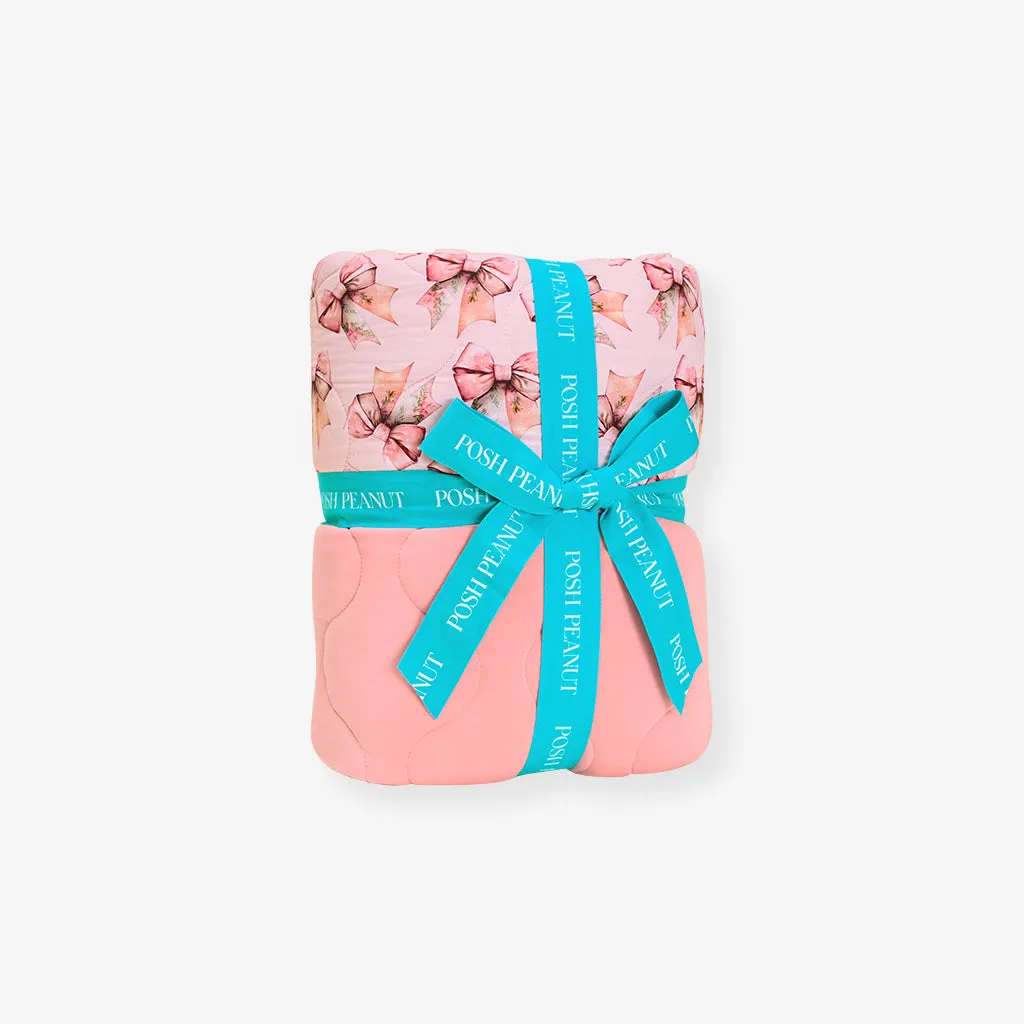 Everly Jane & Velvet Pink Reversible Quilted Patoo® Blanket