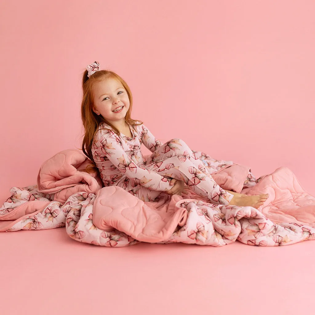 Everly Jane & Velvet Pink Reversible Quilted Patoo® Blanket