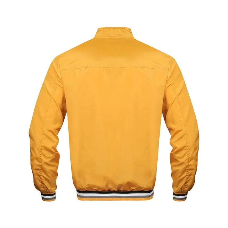 GETH Design Men's Fashion Premium Quality Classic Design Yellow Cotton Coat Jacket