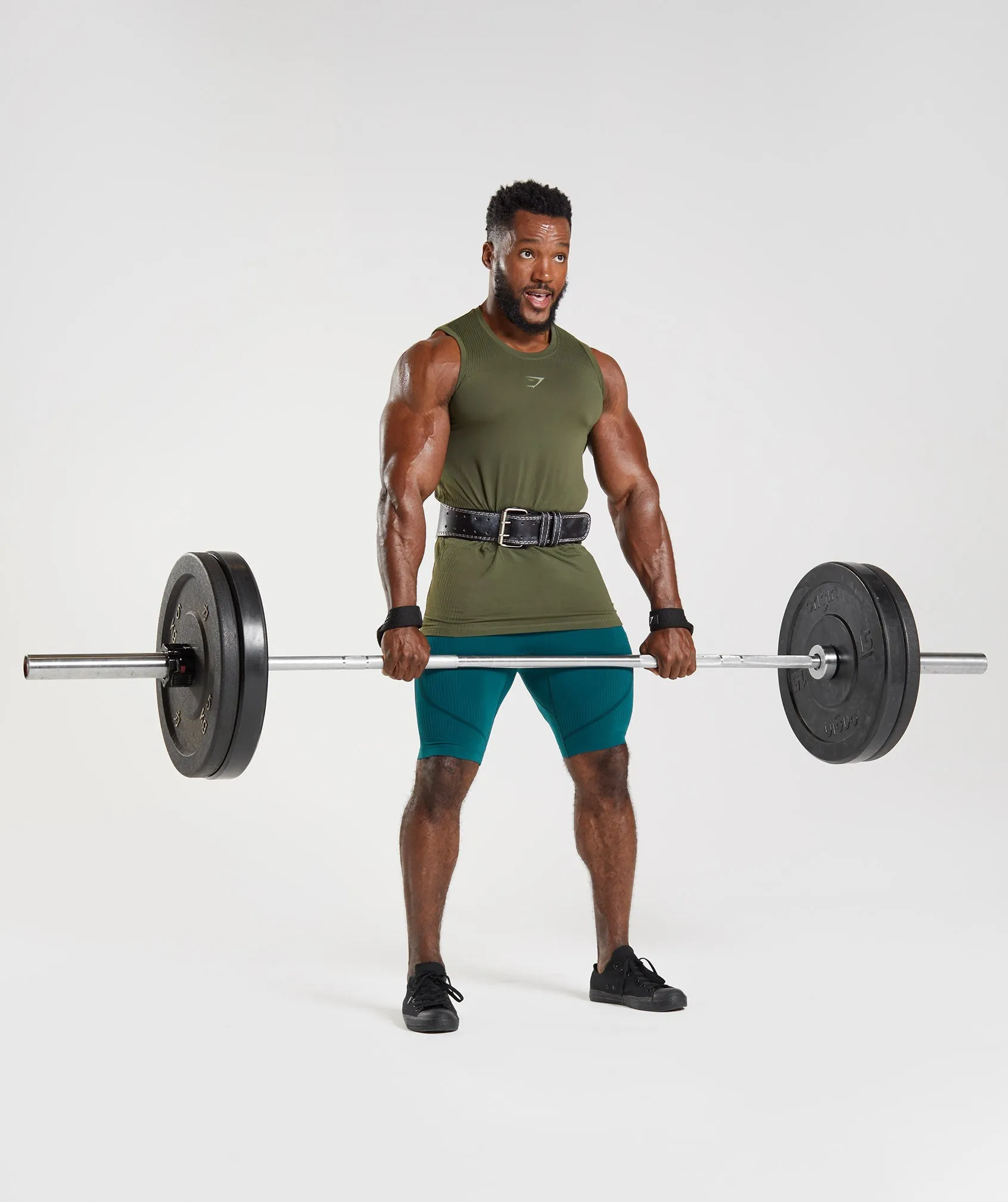Gymshark 315 Seamless Tank - Core Olive/Marsh Green