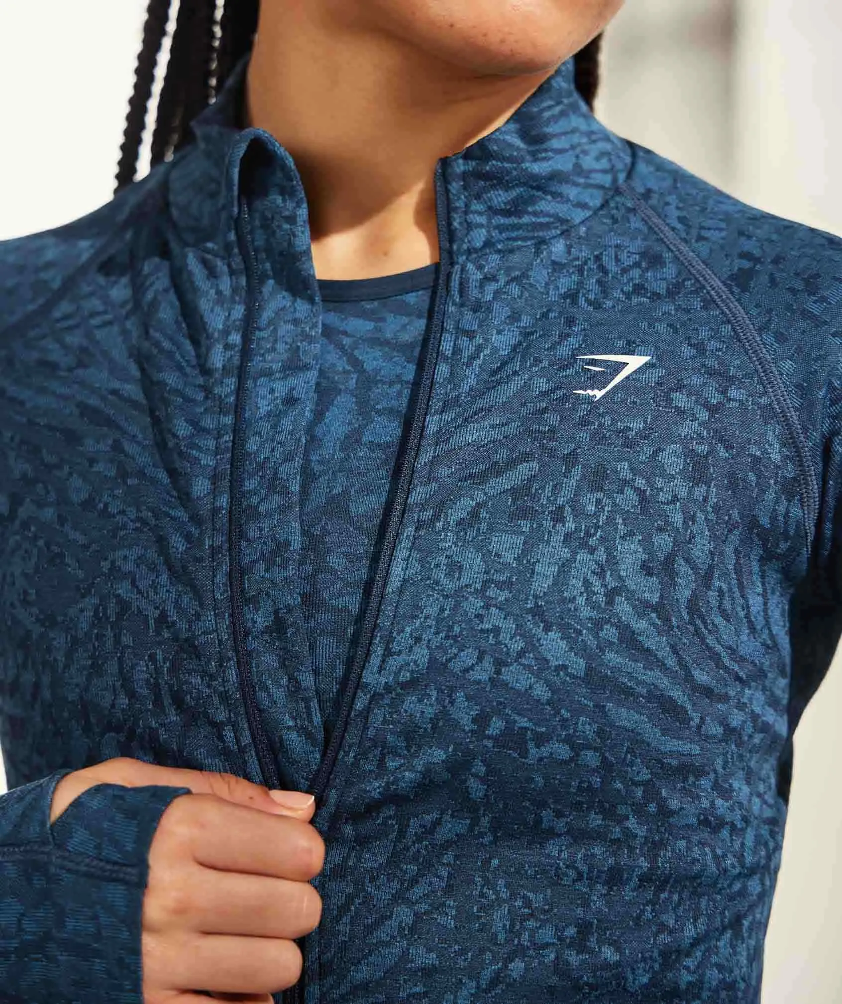 Gymshark Adapt Animal Zip Through - Wild | Navy