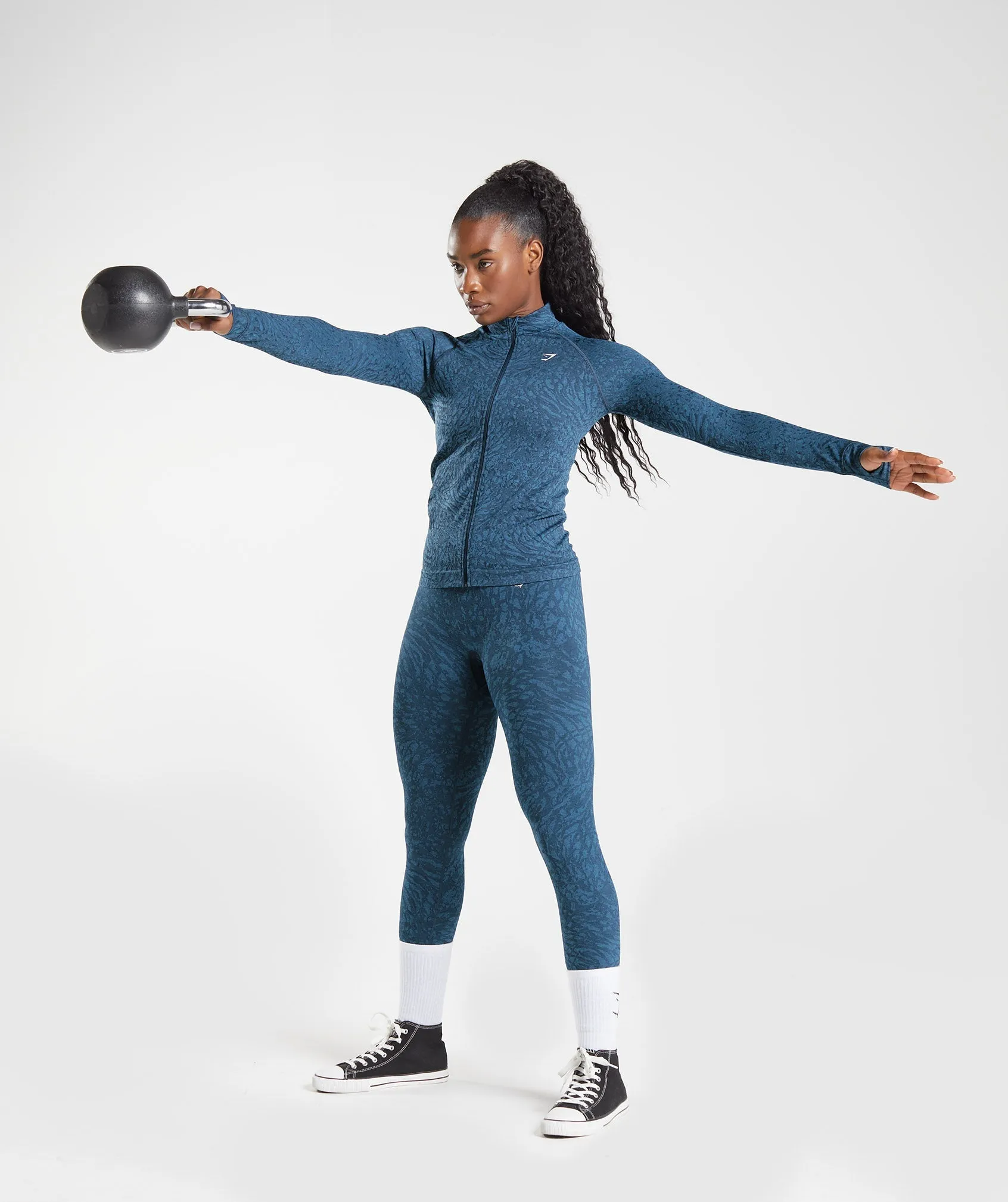 Gymshark Adapt Animal Zip Through - Wild | Navy
