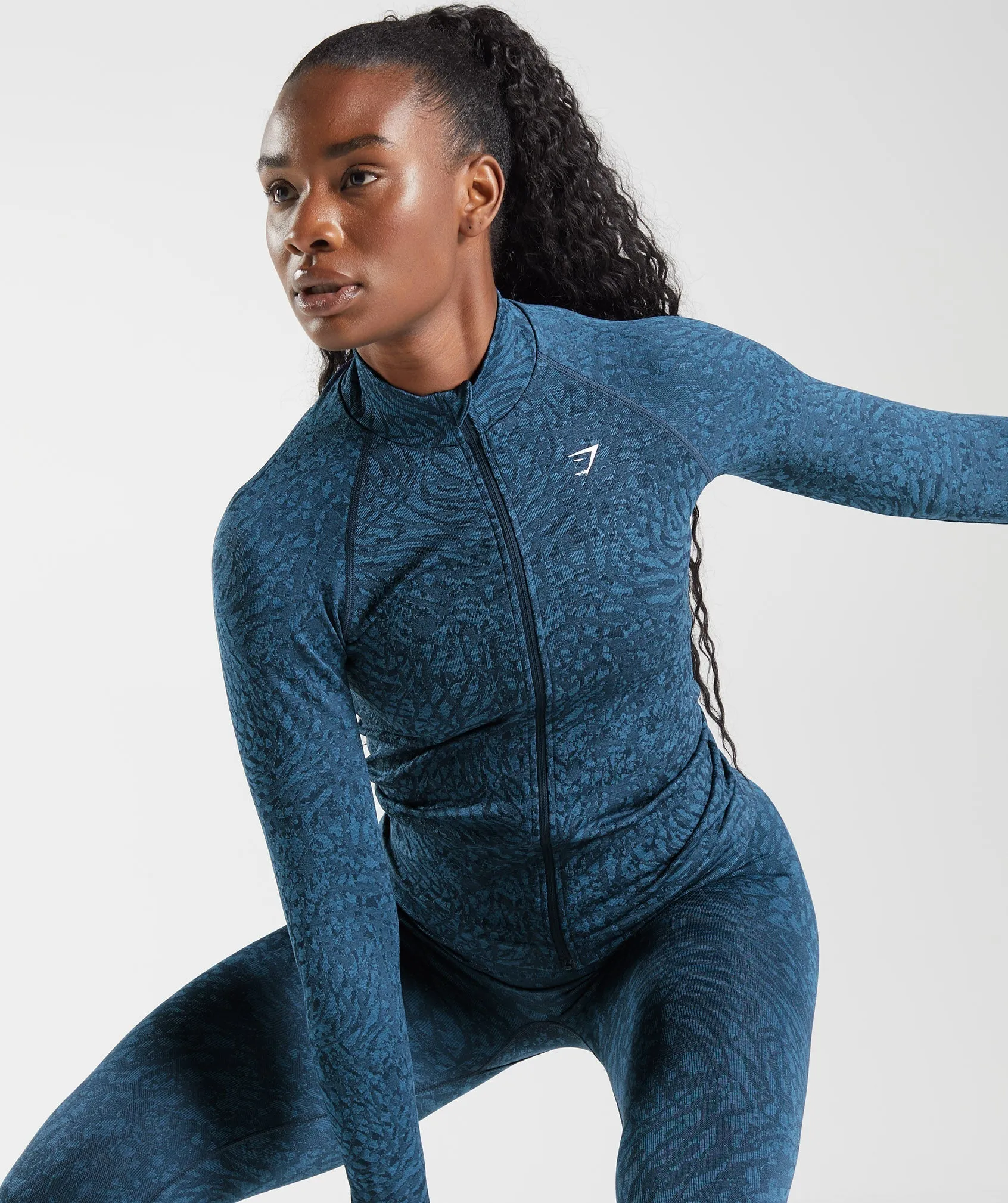 Gymshark Adapt Animal Zip Through - Wild | Navy