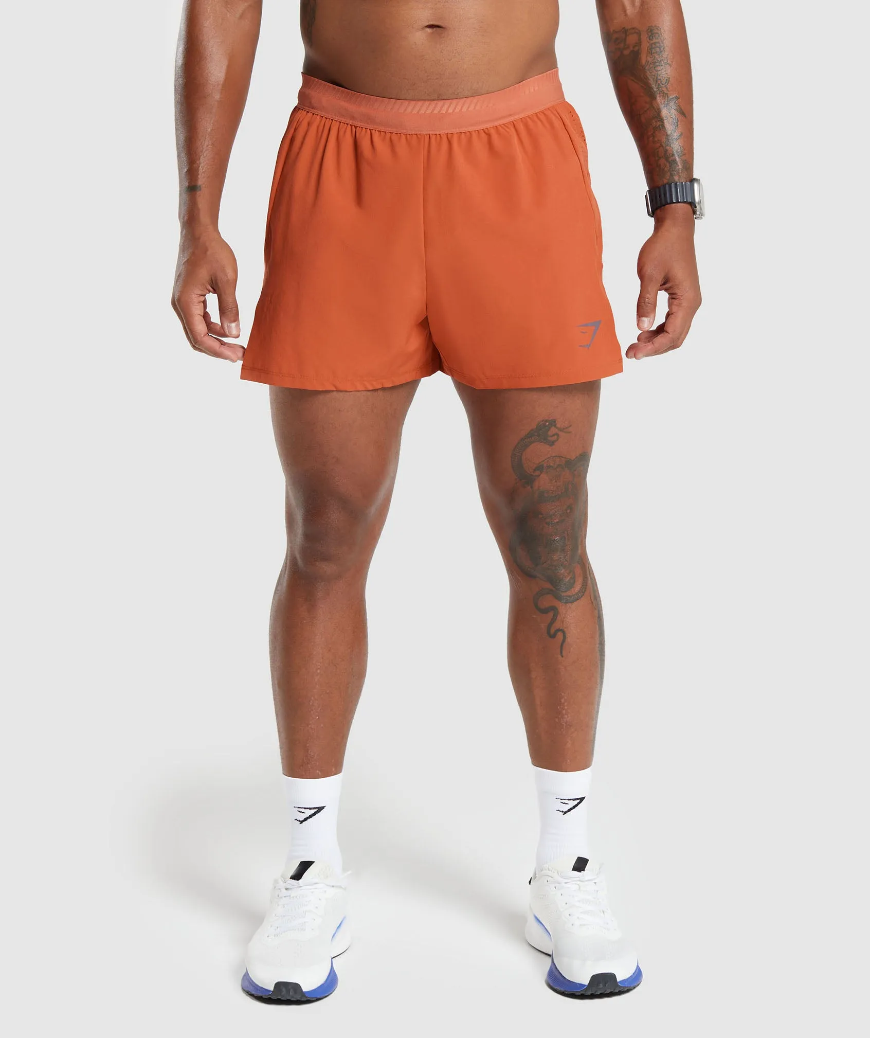 Gymshark Apex Run 4" Shorts - Rust Orange