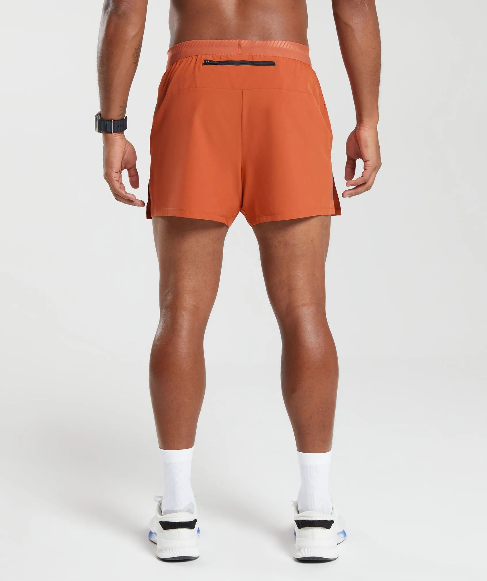 Gymshark Apex Run 4" Shorts - Rust Orange