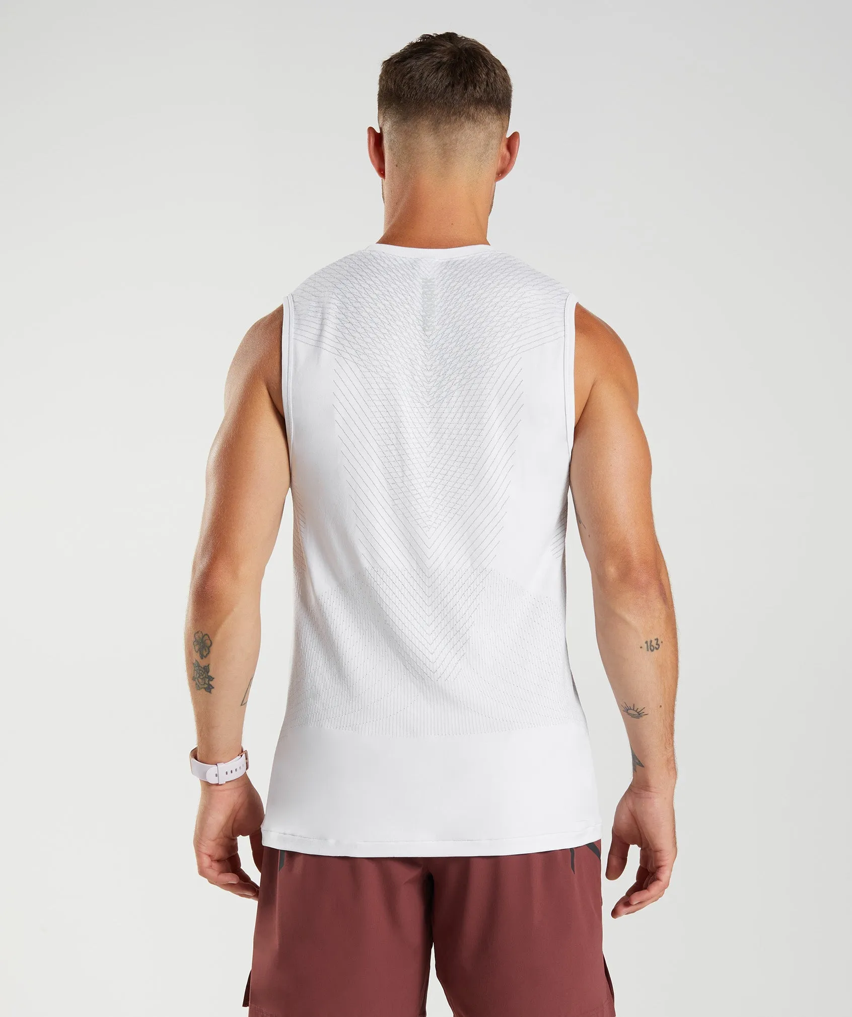 Gymshark Apex Seamless Tank - White/Light Grey