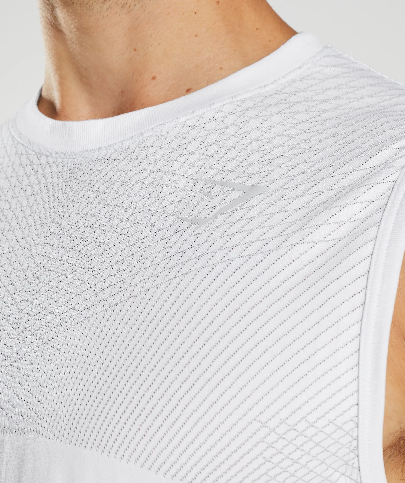 Gymshark Apex Seamless Tank - White/Light Grey