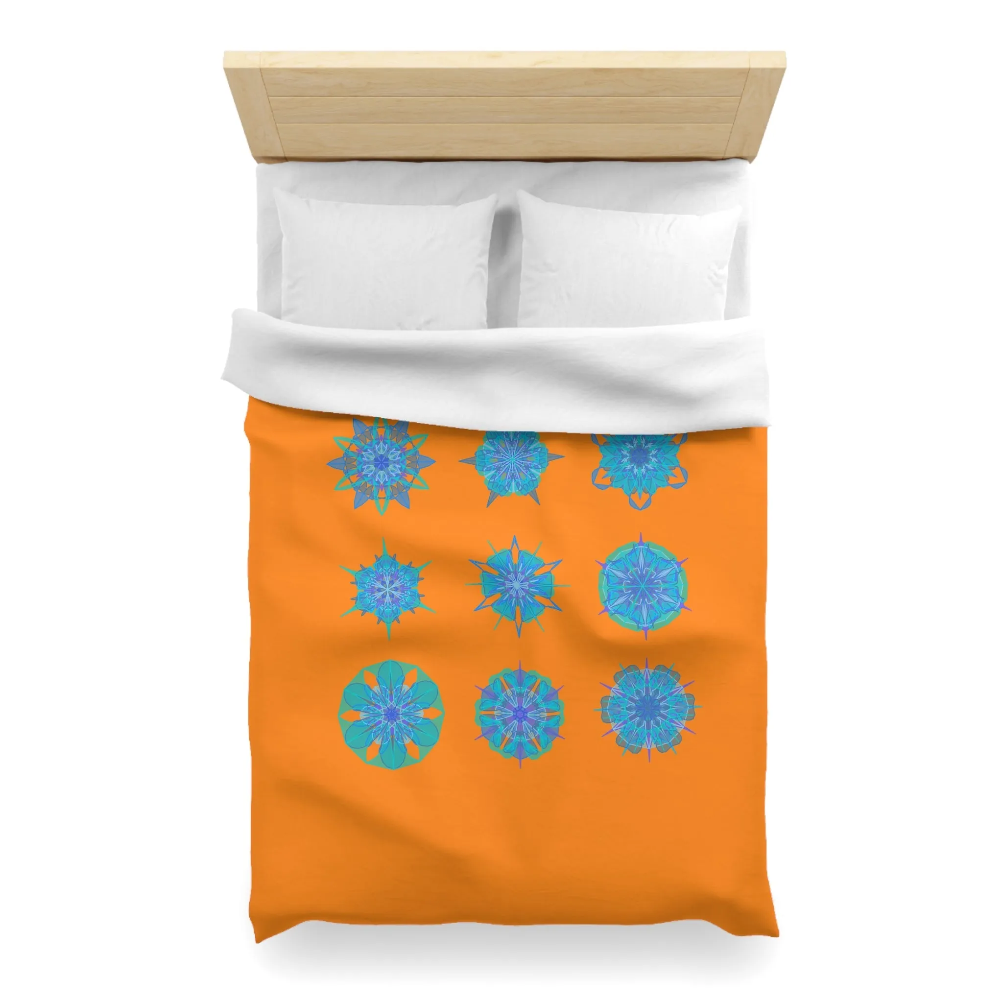Handmade Mandala Art Duvet Cover - Christmas Snowflakes Mandala