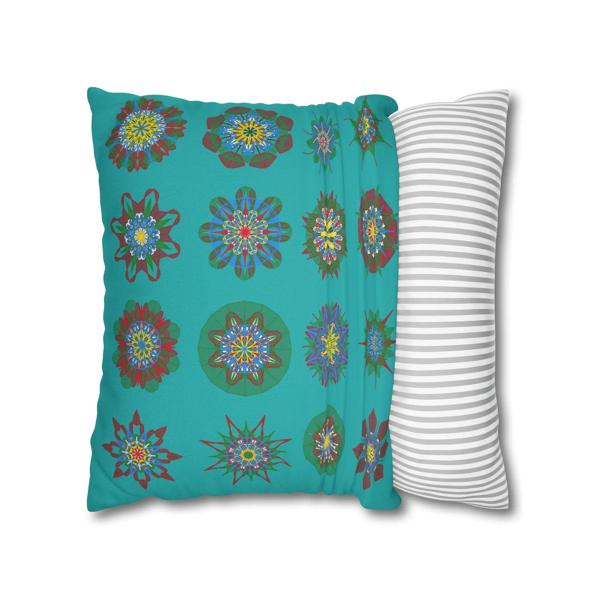 Handmade Mandala Art Pillowcase - Light Sea Green