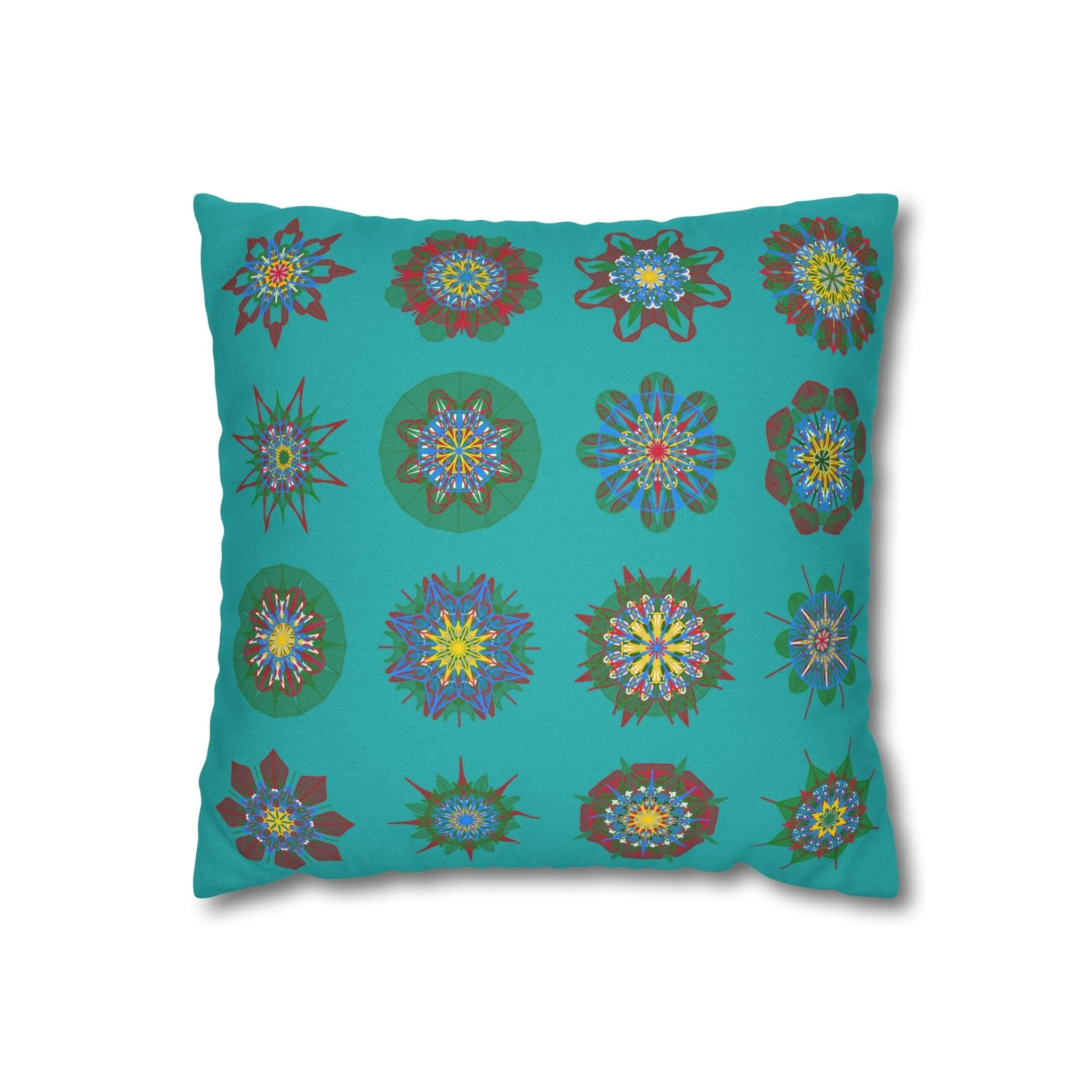 Handmade Mandala Art Pillowcase - Light Sea Green