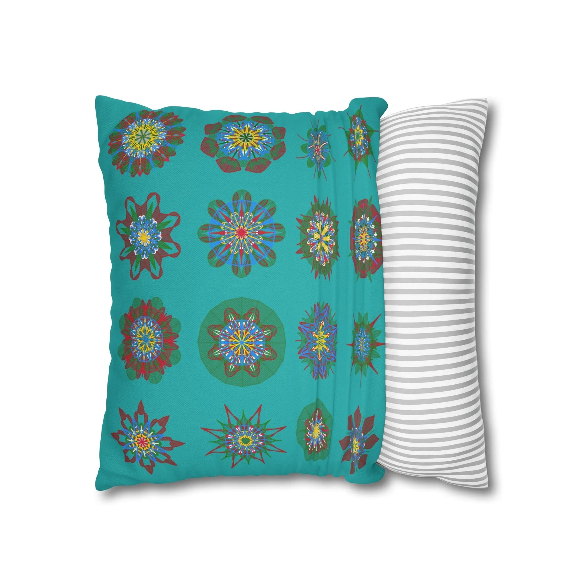Handmade Mandala Art Pillowcase - Light Sea Green