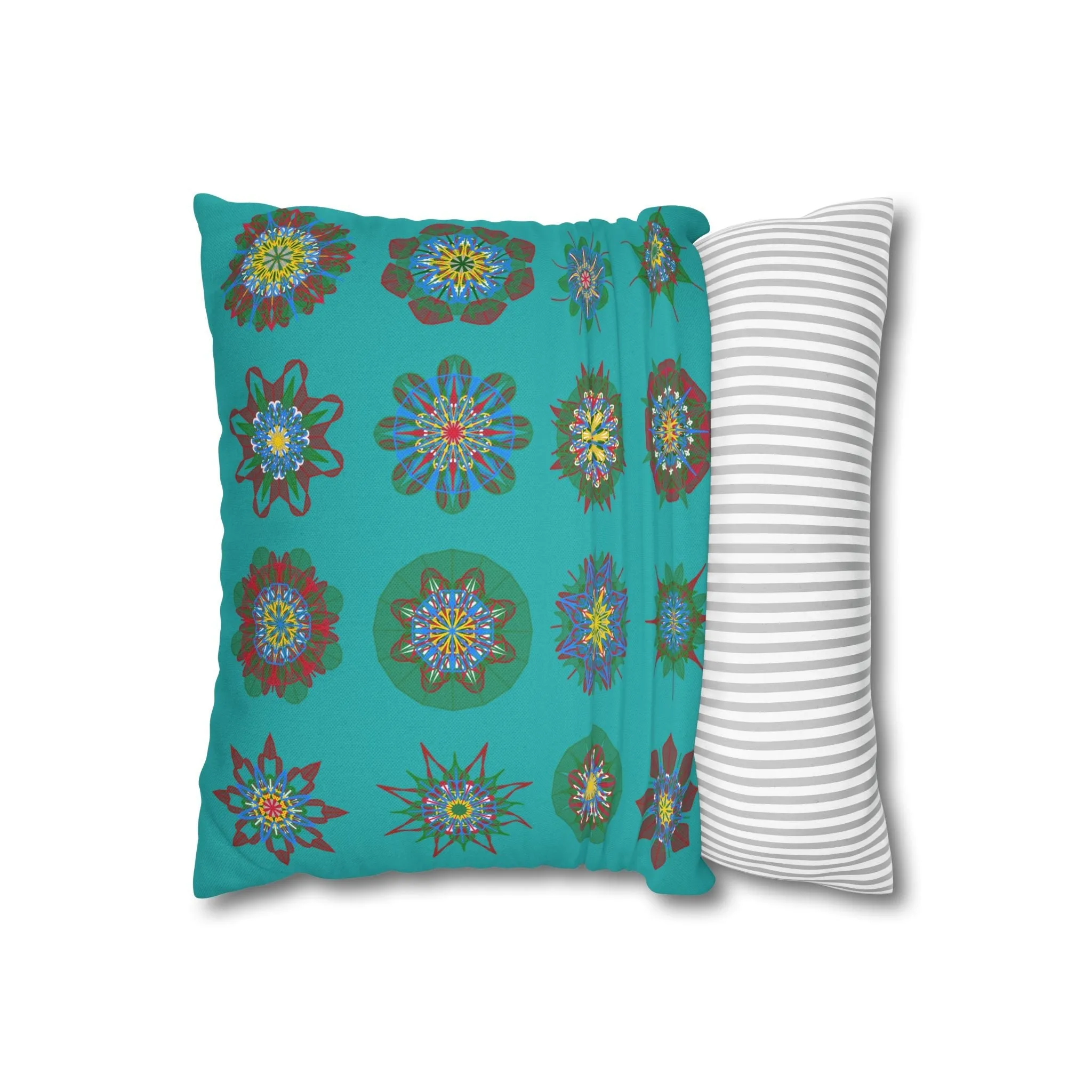 Handmade Mandala Art Pillowcase - Light Sea Green