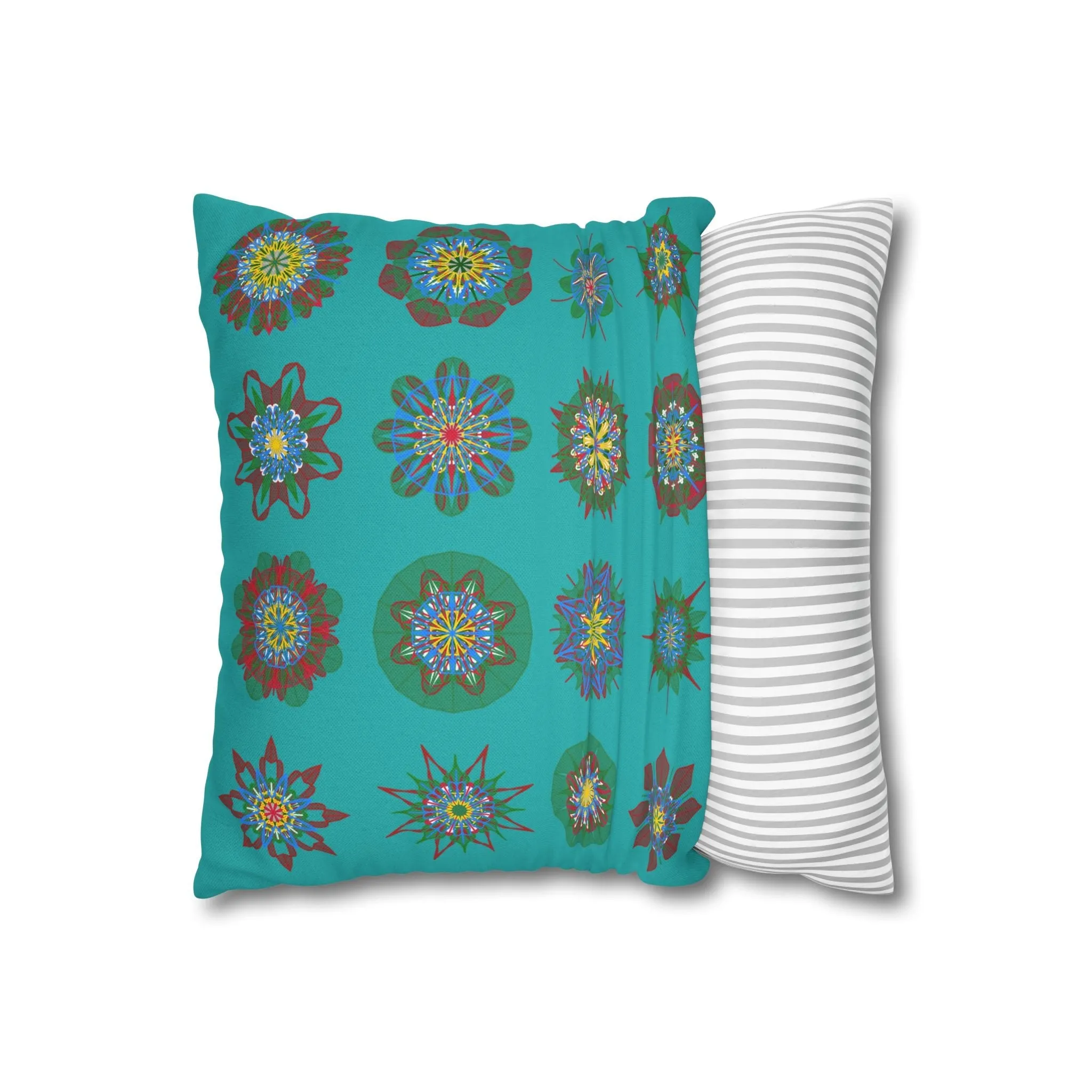 Handmade Mandala Art Pillowcase - Light Sea Green