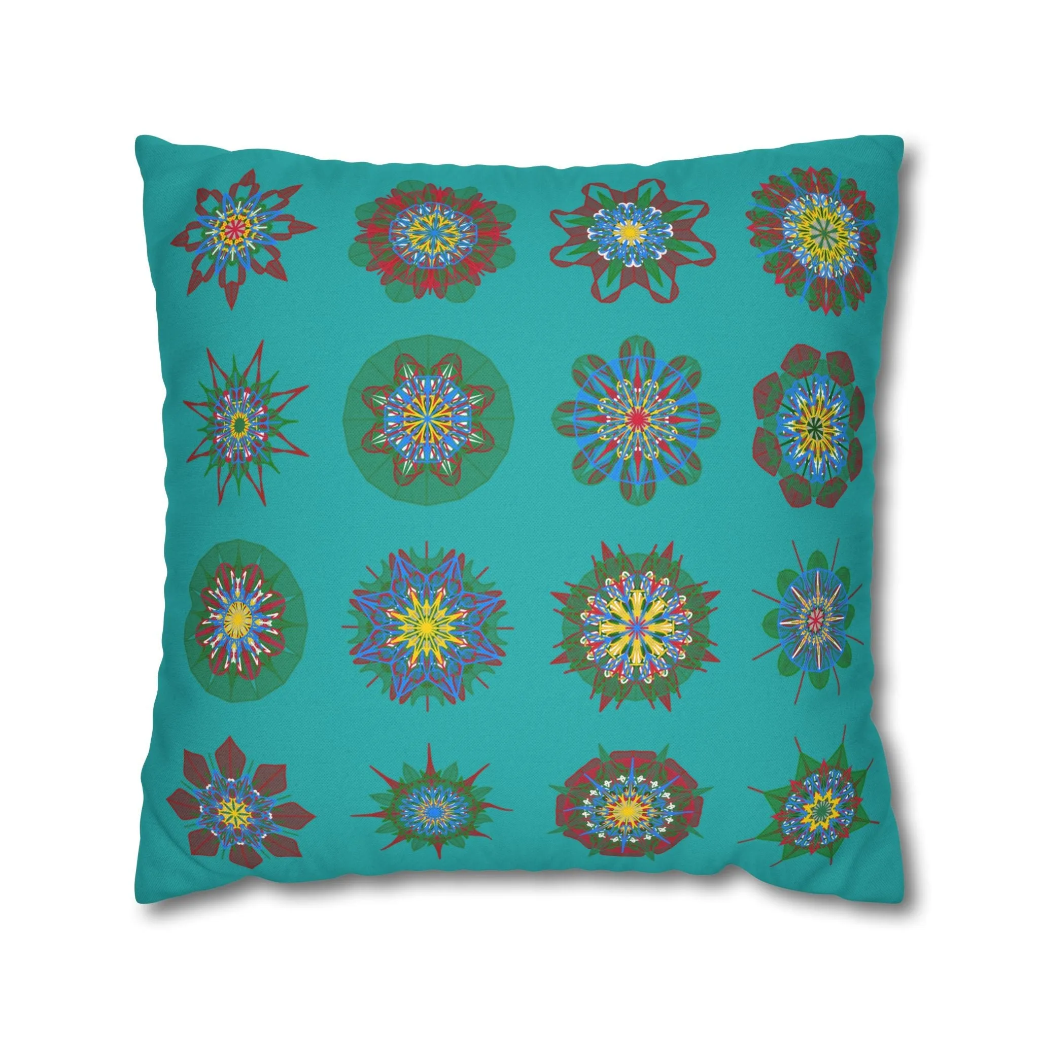 Handmade Mandala Art Pillowcase - Light Sea Green