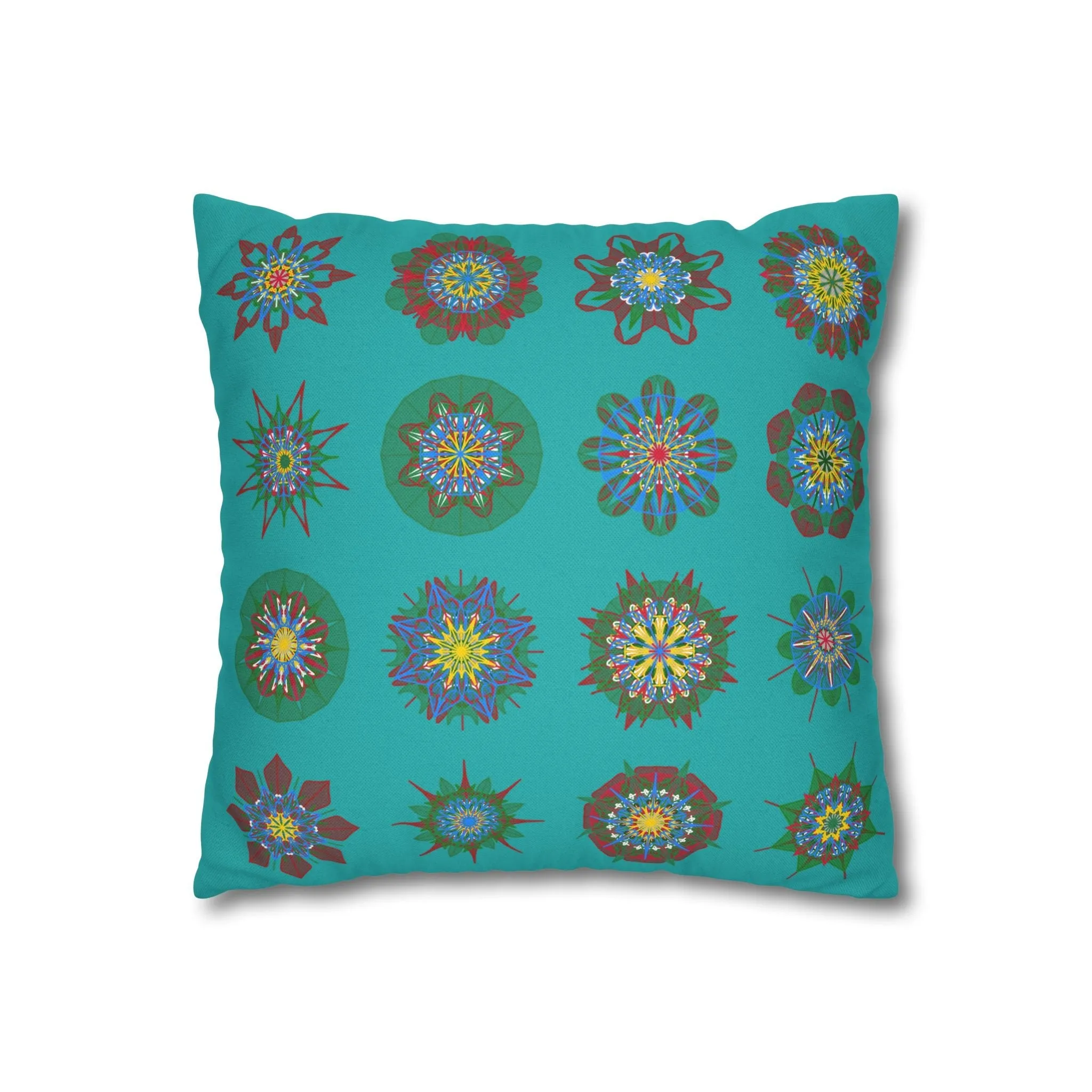 Handmade Mandala Art Pillowcase - Light Sea Green