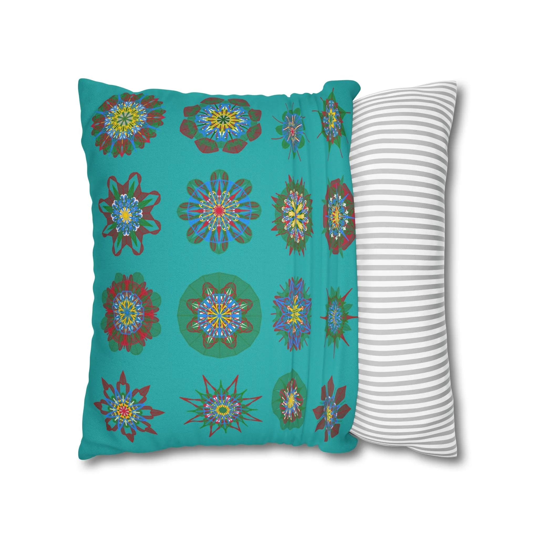 Handmade Mandala Art Pillowcase - Light Sea Green