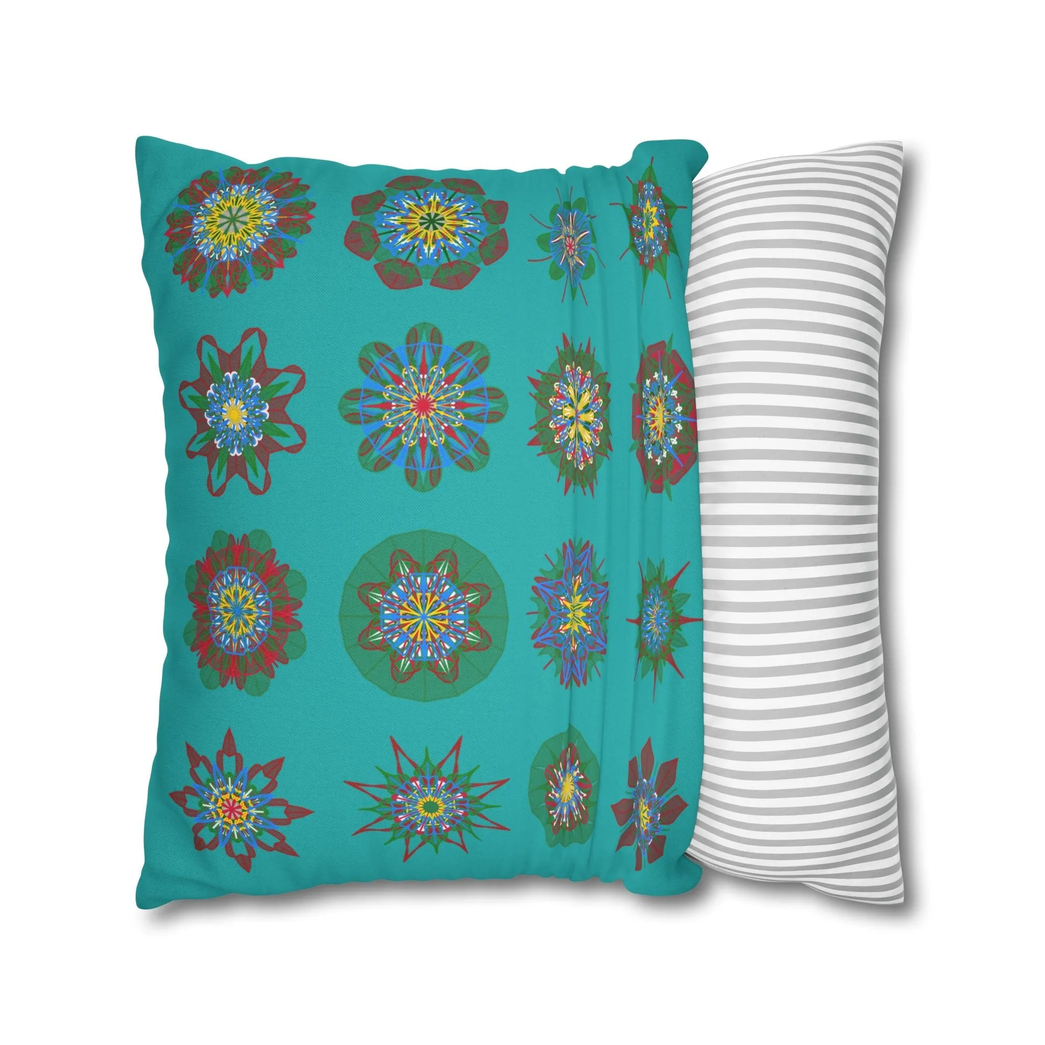 Handmade Mandala Art Pillowcase - Light Sea Green