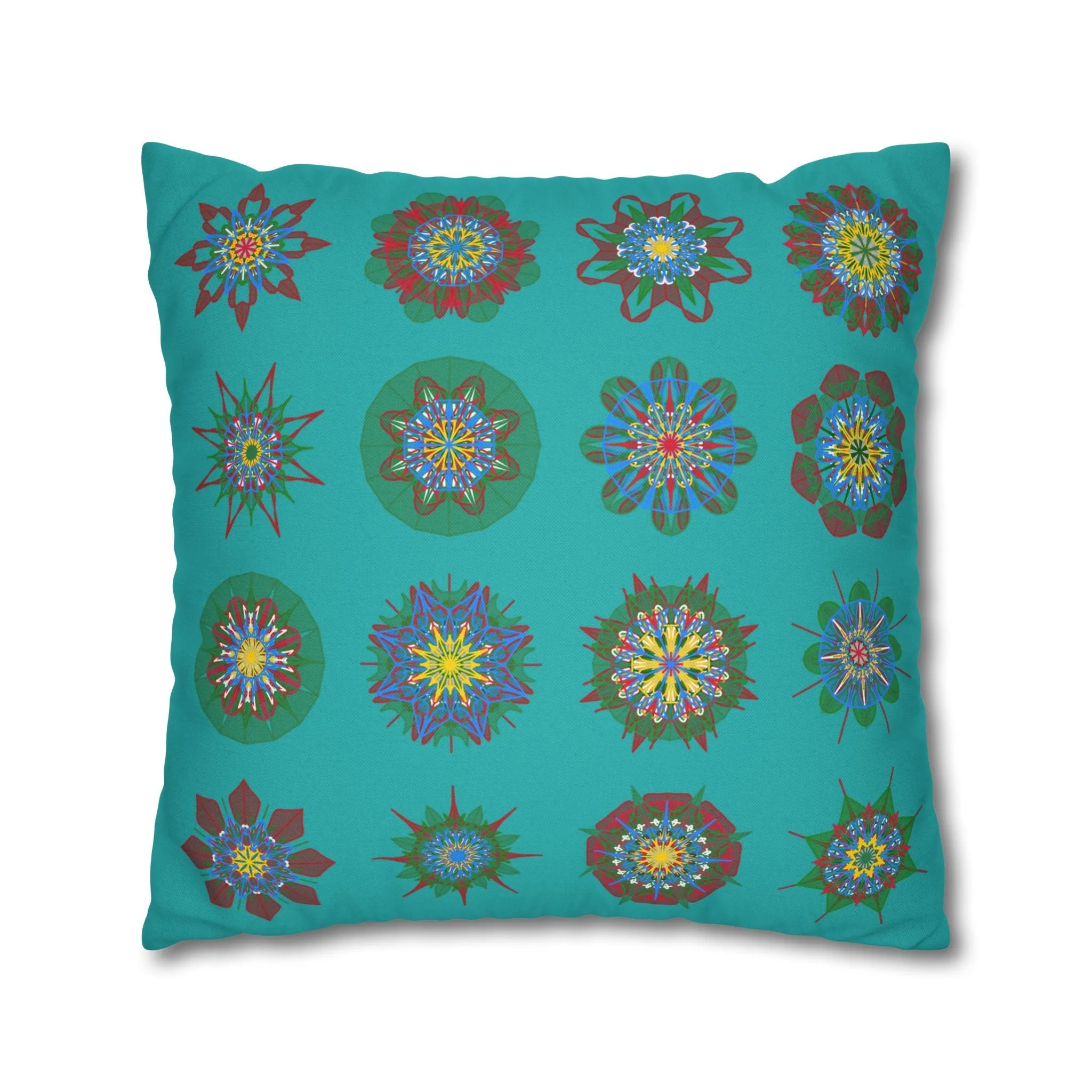 Handmade Mandala Art Pillowcase - Light Sea Green