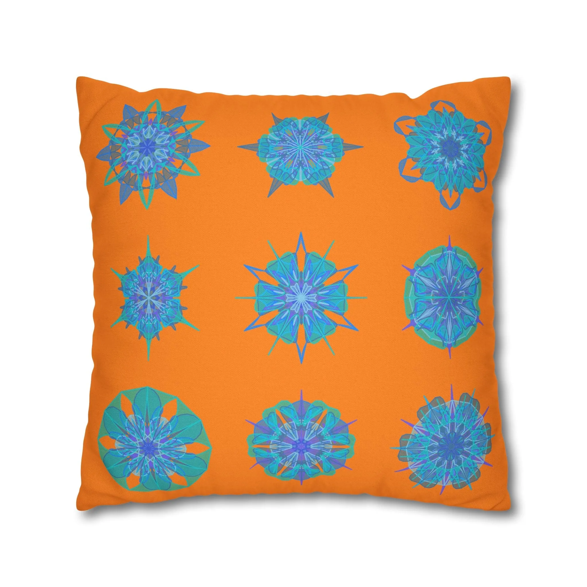 Handmade Mandala Art Pillowcase - Sunset Glow Square Design
