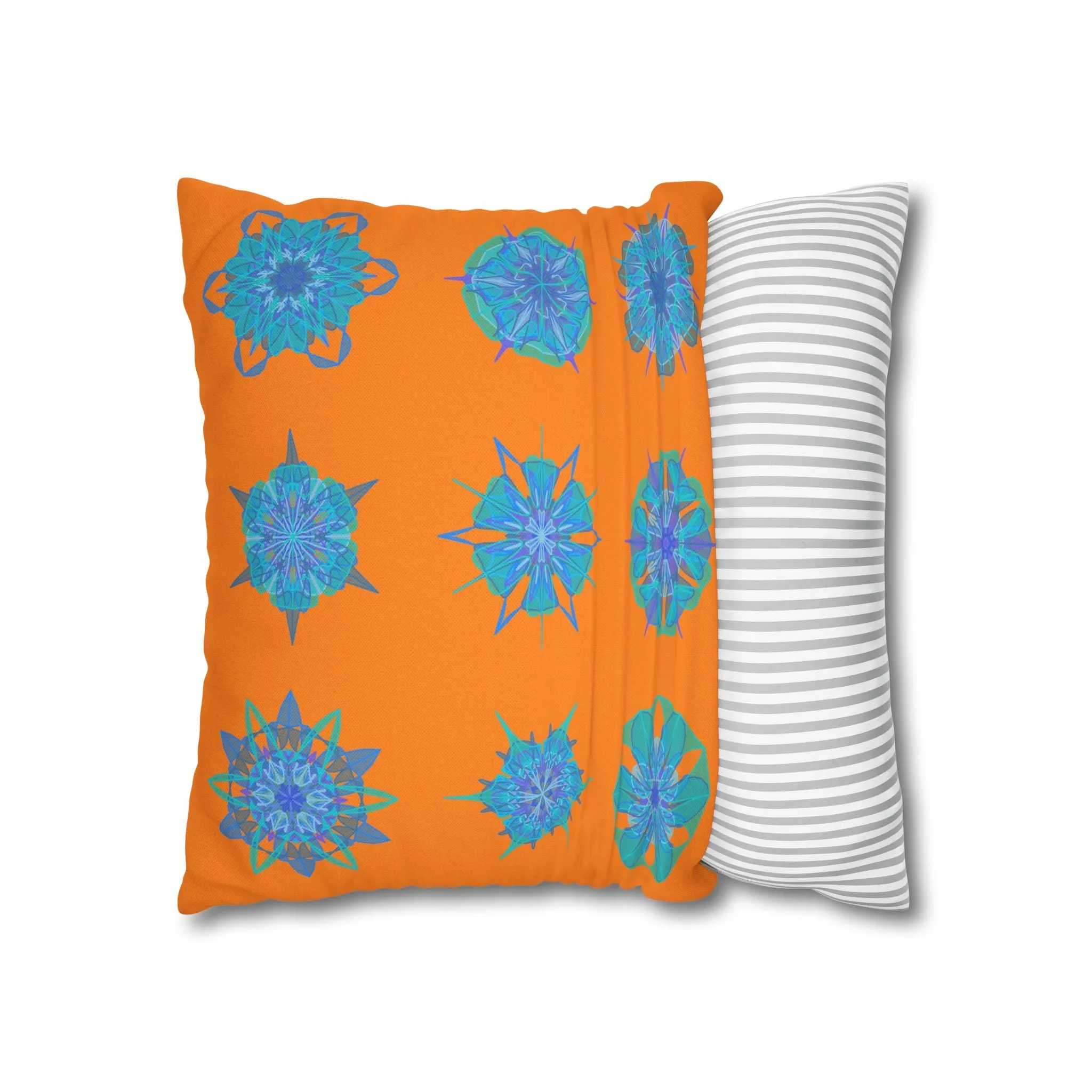 Handmade Mandala Art Pillowcase - Sunset Glow Square Design